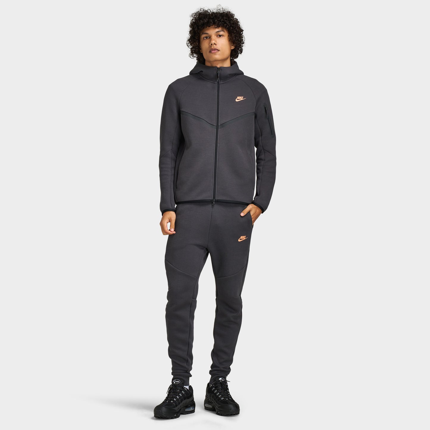 Nike Tech Men's Fleece Windrunner Full-Zip Jacket Anthracite / Orange Frost