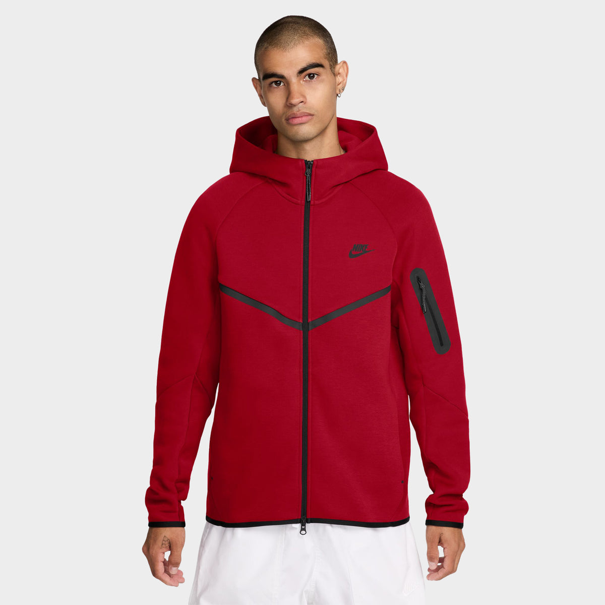 Nike Tech Fleece Full Zip Windrunner Hoodie Gym Red Black