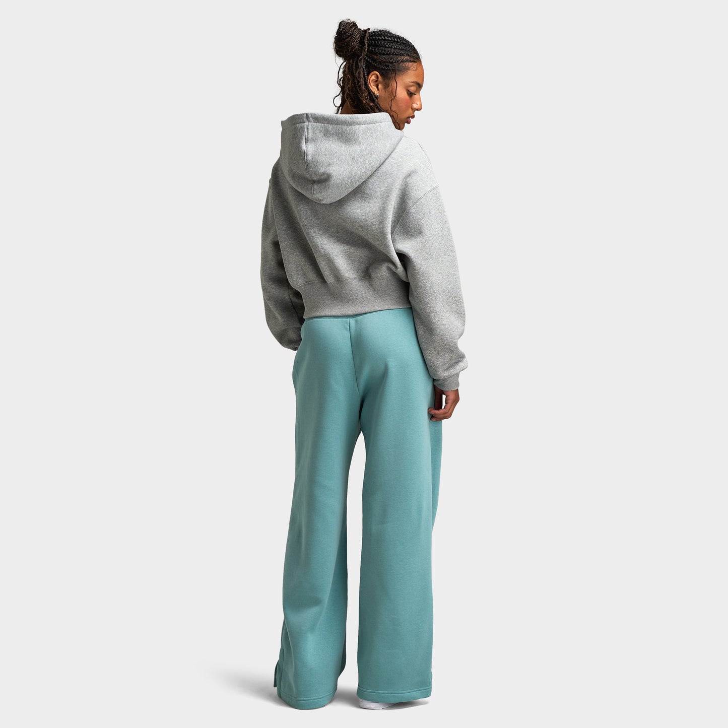 Nike Sportswear Phoenix Chandail à capuchon zippé en laine polaire Gris chiné / Voile