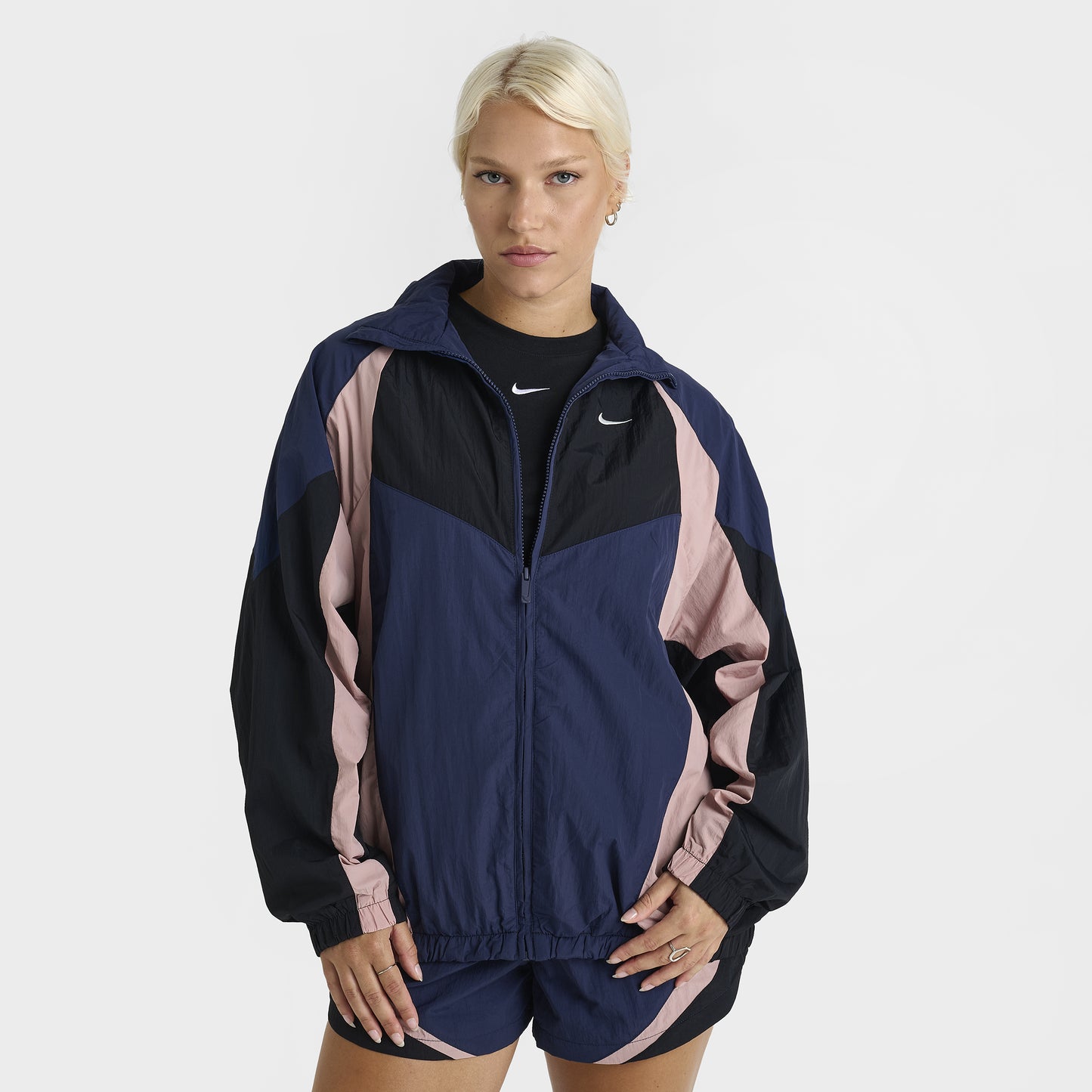 Nike Sportswear Veste de survêtement surdimensionnée pour femmes Midnight Navy / Noir