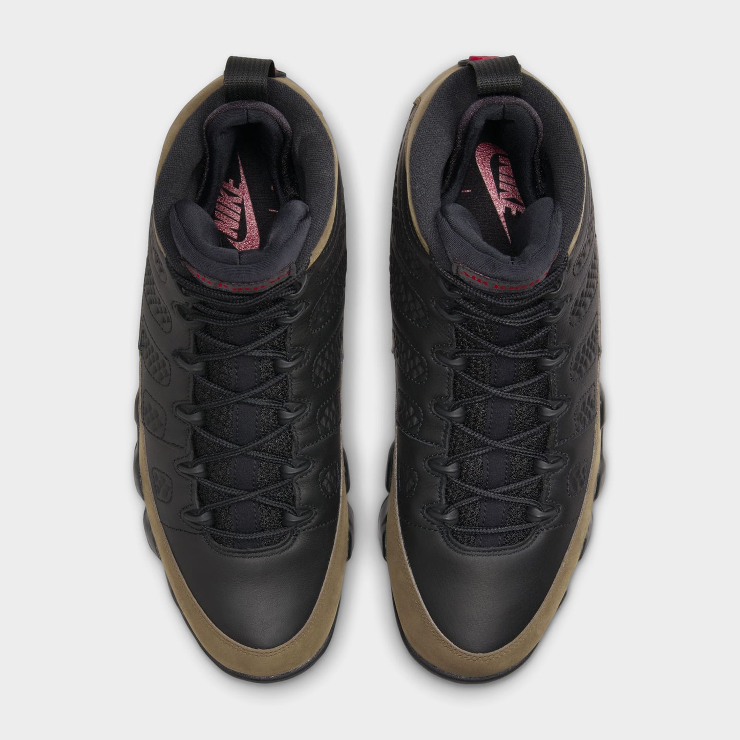 Jordan 9 Retro Black / True Red - Light Olive