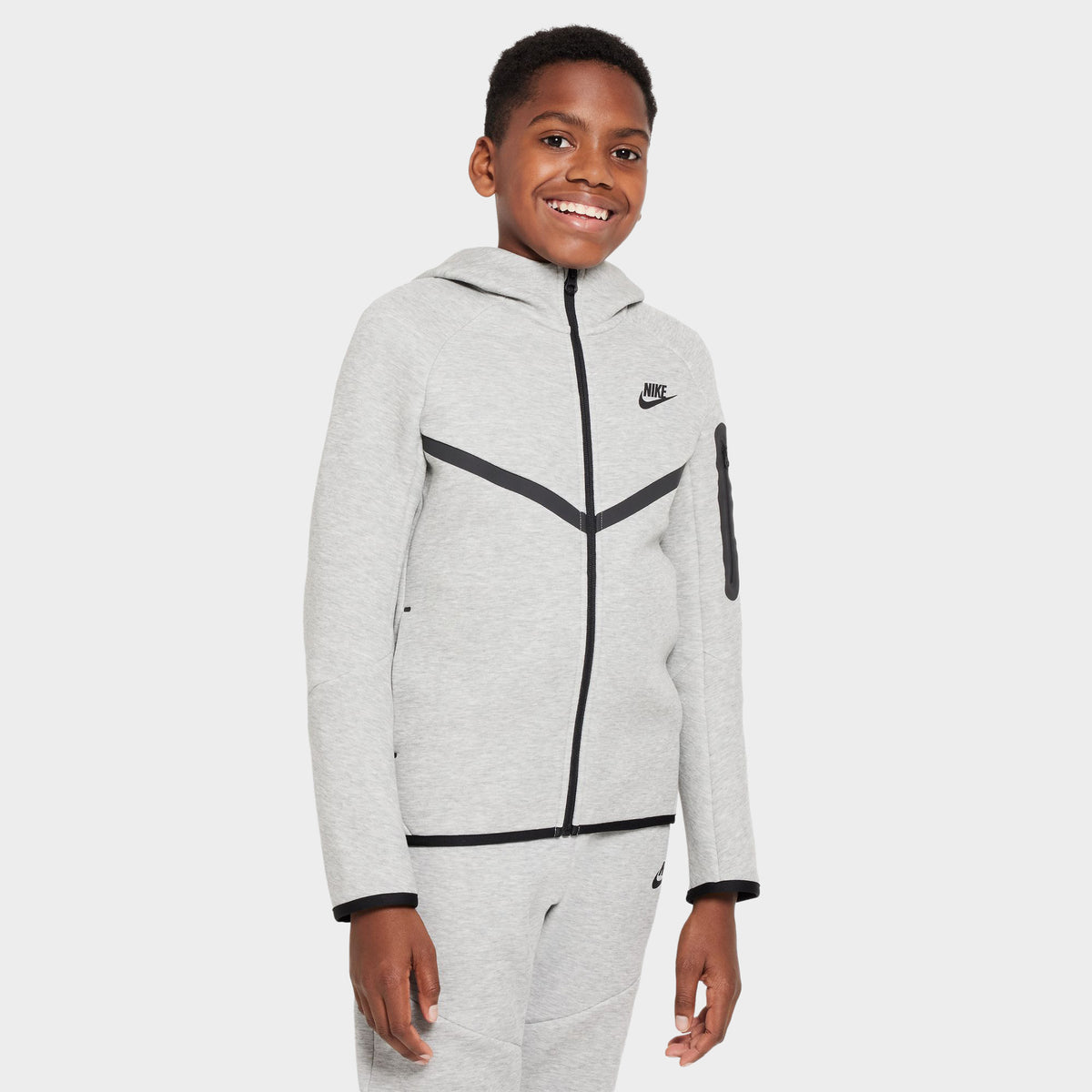 Grey tech fleece hoodie online