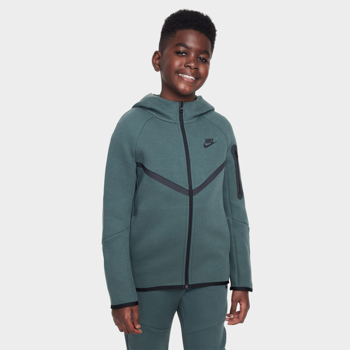 Nike Sportswear Junior Boys Tech Fleece Hoodie Vintage Green JD Sports