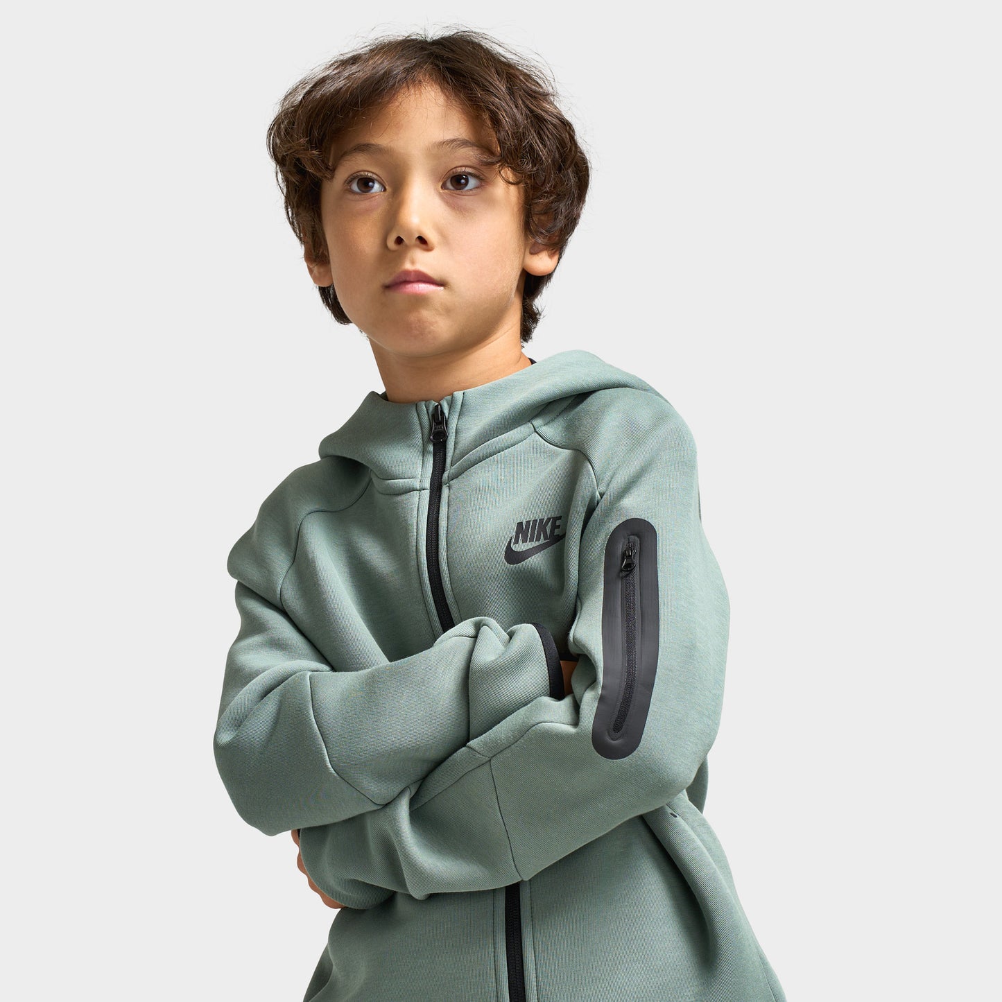 Nike Sportswear Juniors' Tech Fleece Full Zip Clay Green / Black