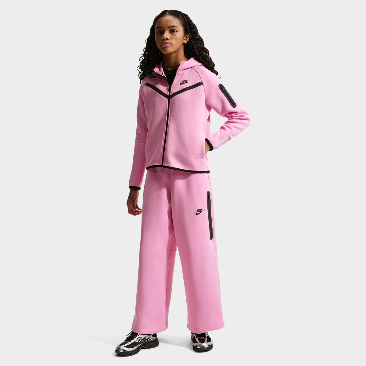 Nike Junior Sportswear Chandail à capuchon zippé en Tech Fleece / Rose vif