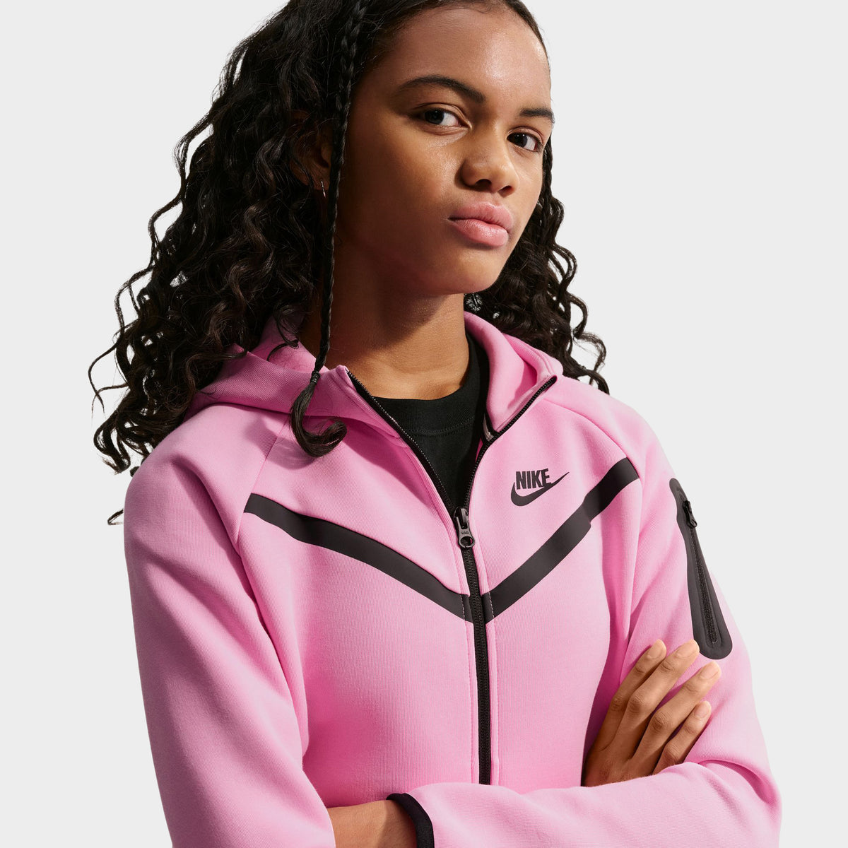 Nike Junior Sportswear Chandail à capuchon zippé en Tech Fleece / Rose vif