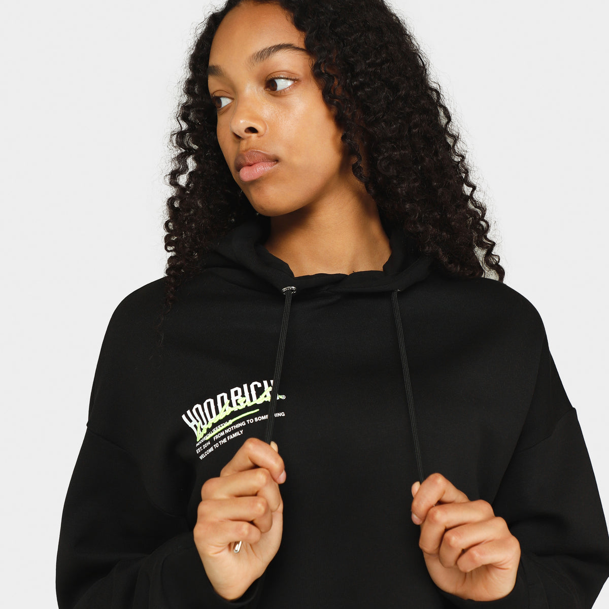 Hoodrich Women s OG Crescent Pullover Hoodie Black White Tie Dye
