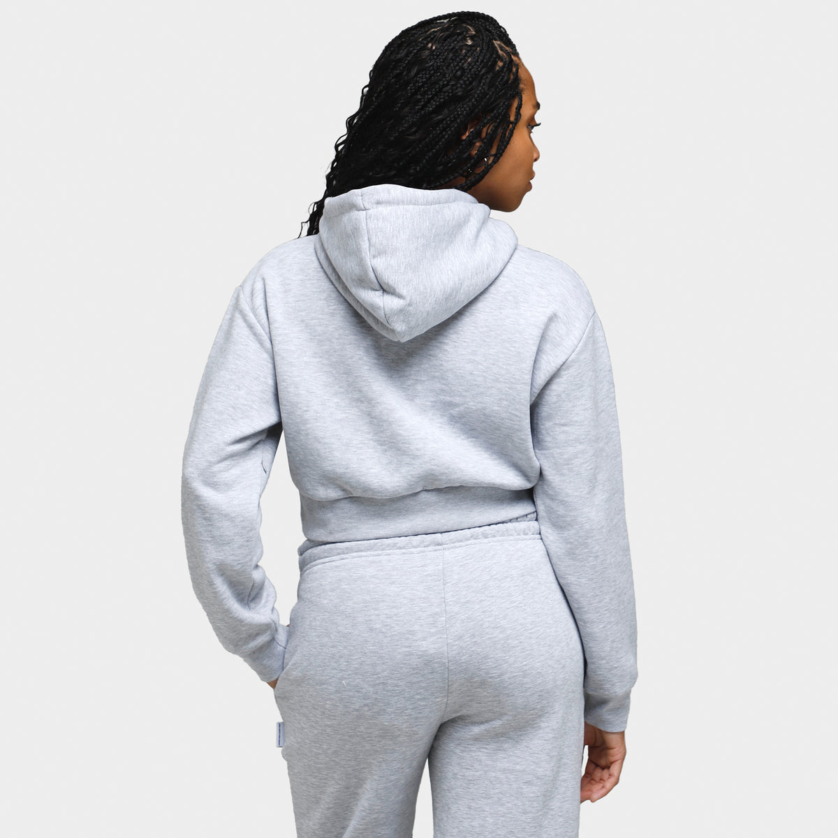 Hoodrich Women s OG Kraze Cropped Pullover Hoodie Grey Green Ombre