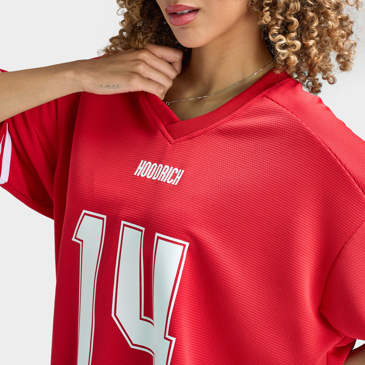 Hoodrich Women's Nova Oversized V Neck Jersey Lychee / White