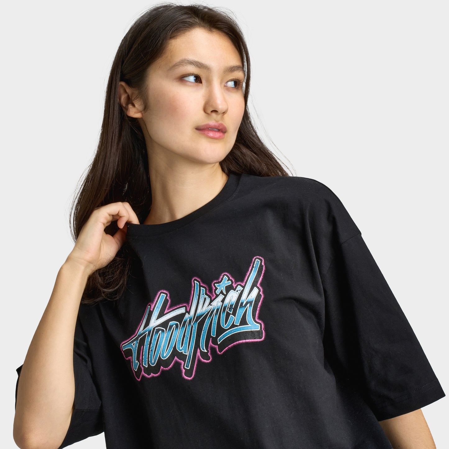Hoodrich Women's Erupt Oversized T-shirt Black / Blue
