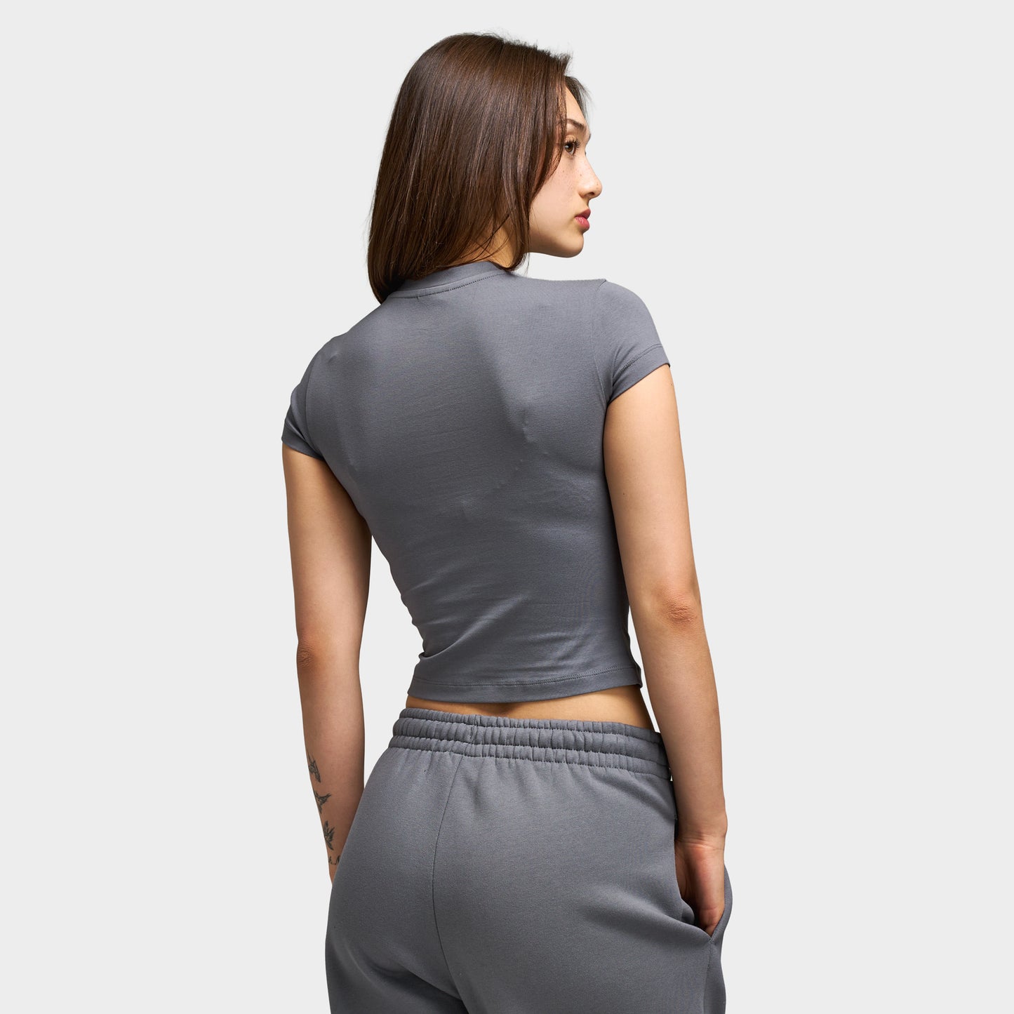 Hoodrich Luz Cropped Fitted T-Shirt / Grey