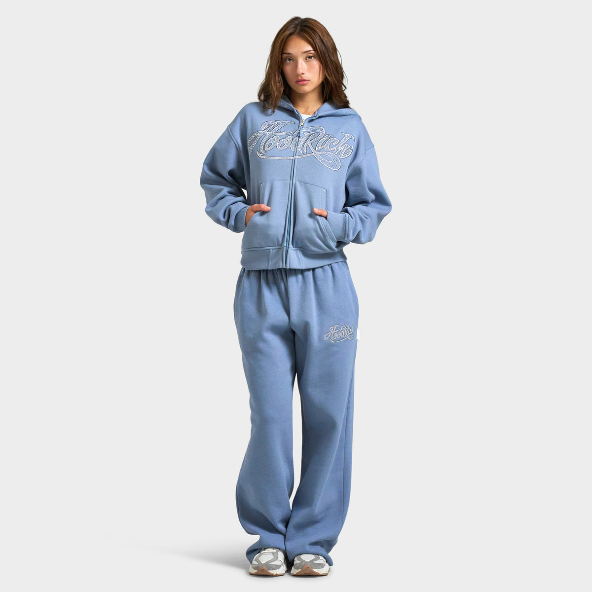 Hoodrich Cielo Oversized Wide-leg Joggers/Troposhere/ White