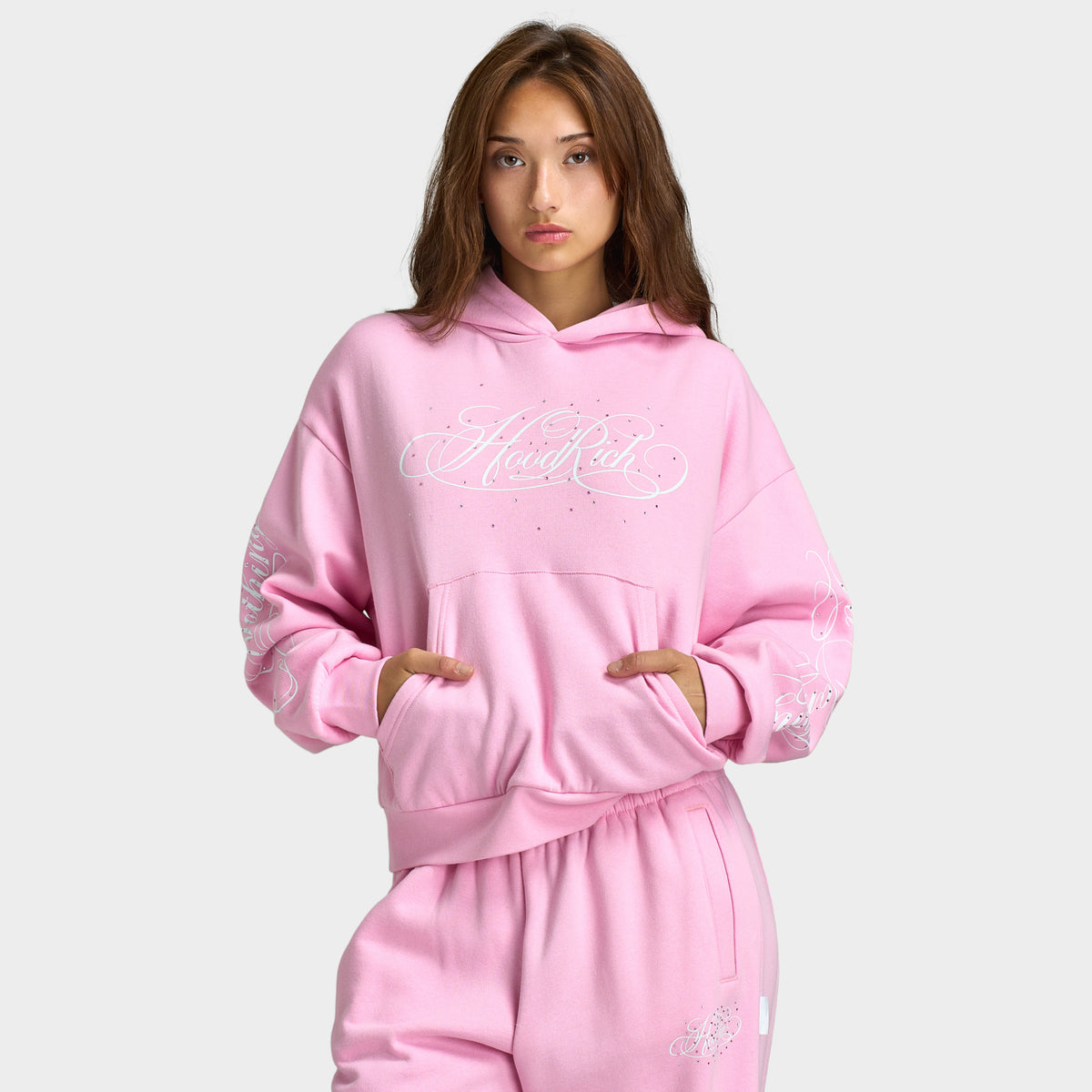 Hoodrich Sirena Mid-length Hoodie / Lilac - White