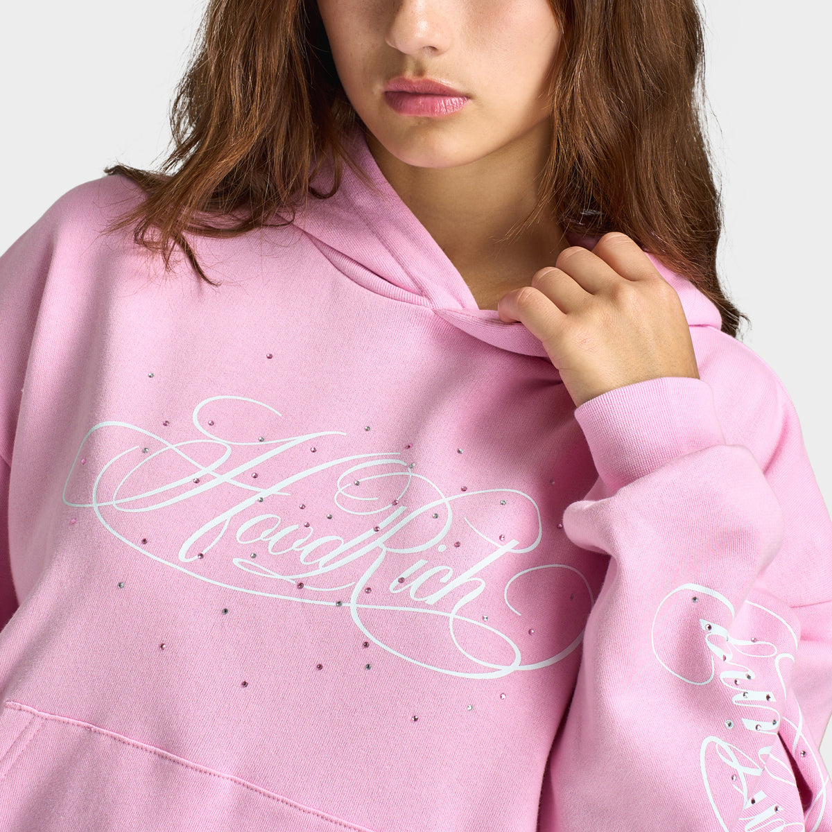 Hoodrich Sirena Mid-length Hoodie / Lilac - White