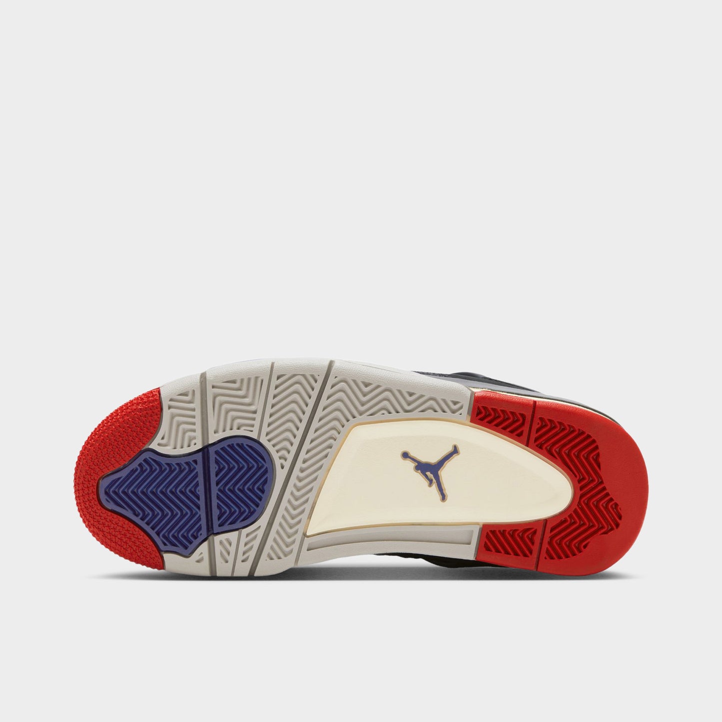 Jordan 4 Rétro GS Noir / Rouge feu - Bleu royal profond