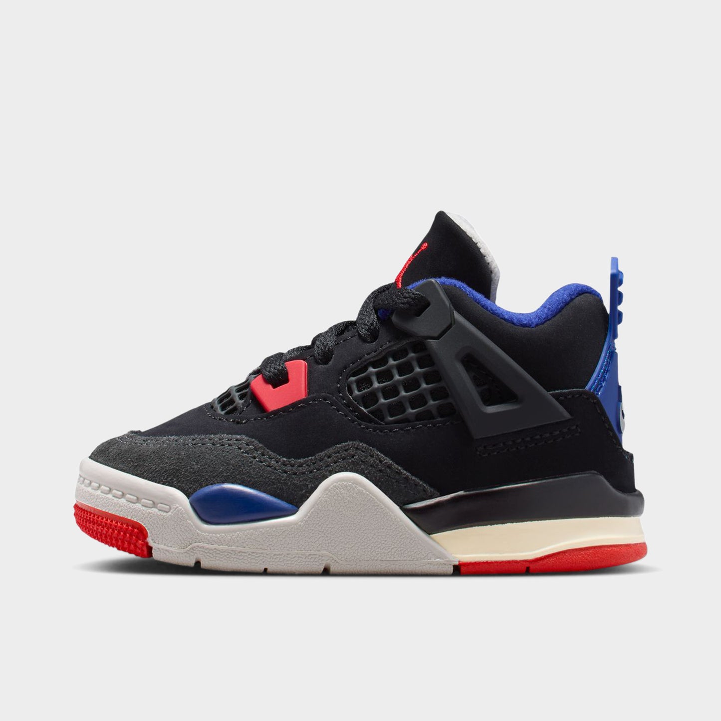Jordan 4 Rétro TD Noir / Rouge feu - Bleu royal profond