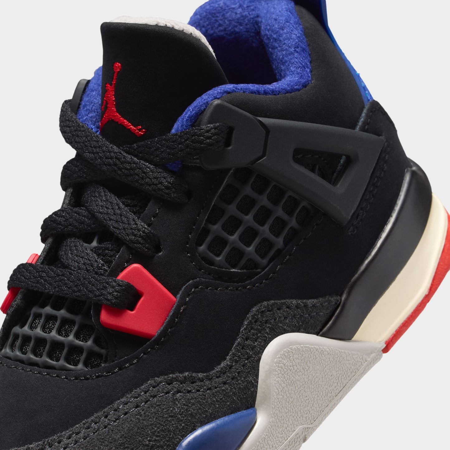 Jordan 4 Rétro TD Noir / Rouge feu - Bleu royal profond