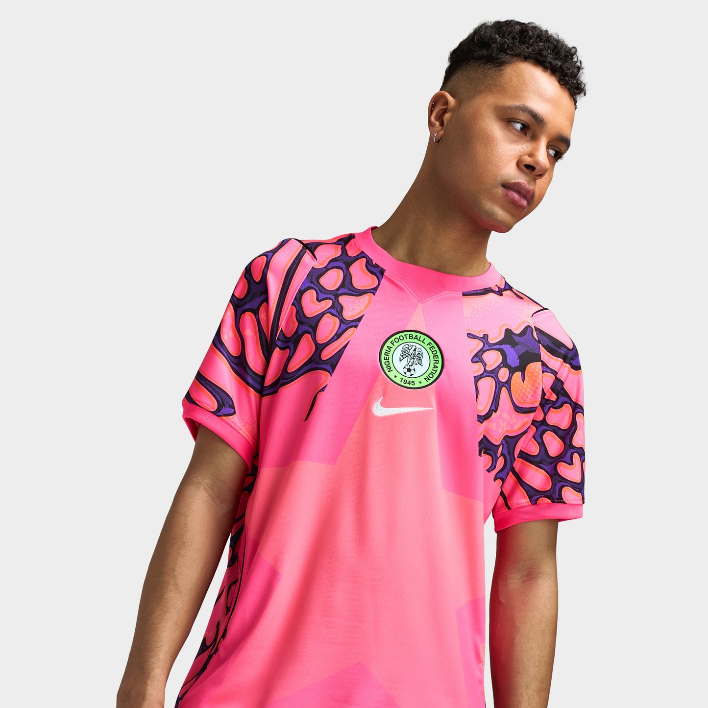 Nike Nigeria Maillot Gardien Rose Fluo / Noir