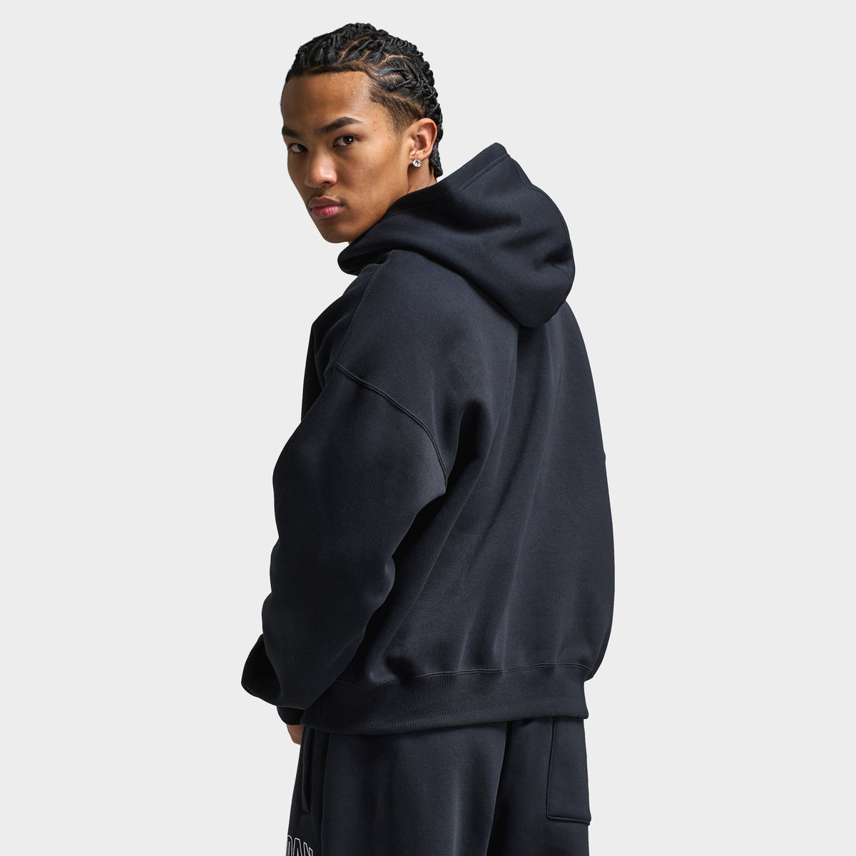 Jordan Brooklyn Oversized Graphic Pullover Hoodie Black