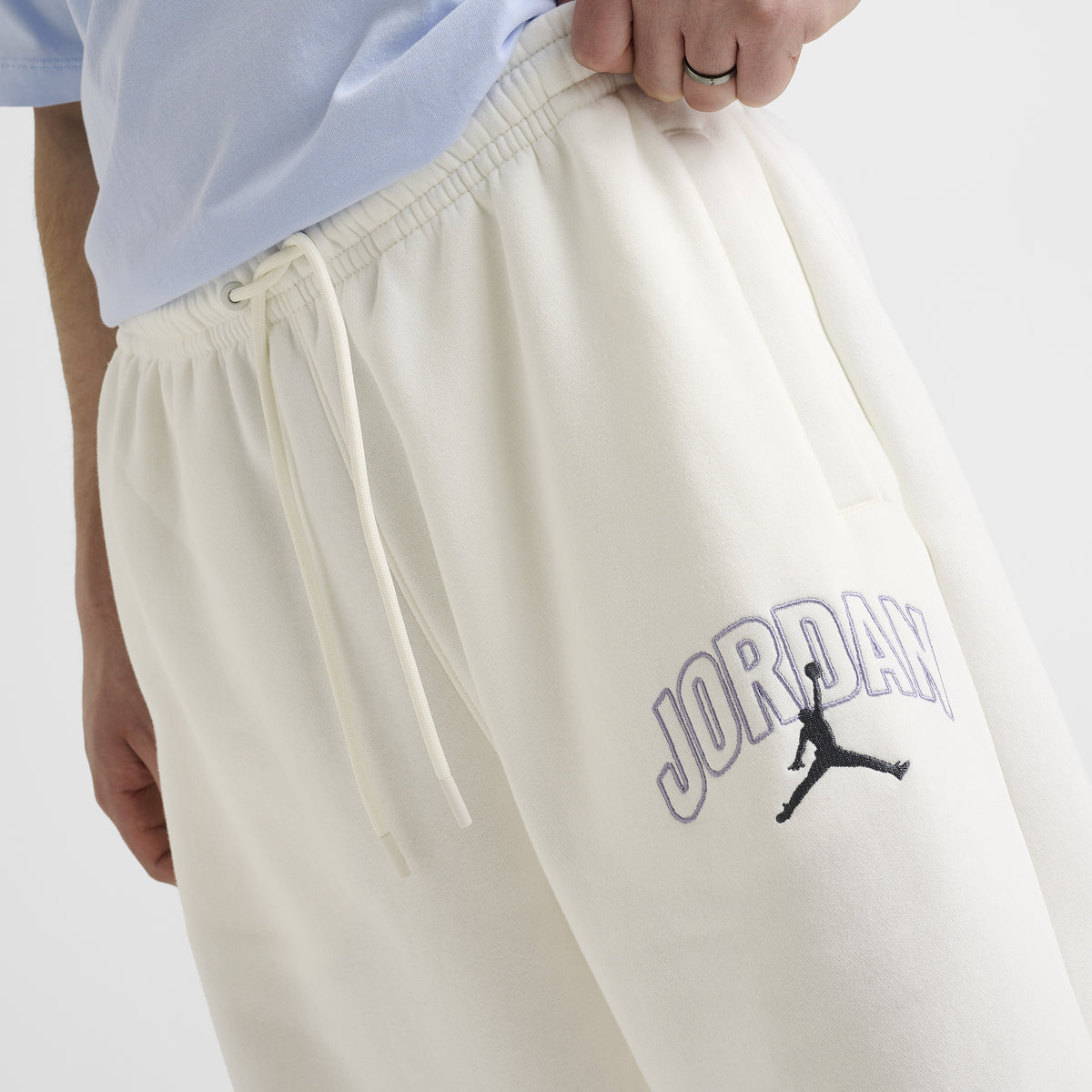 Jordan Brooklyn Pantalon molletonné surdimensionné à ourlet ouvert / Sail