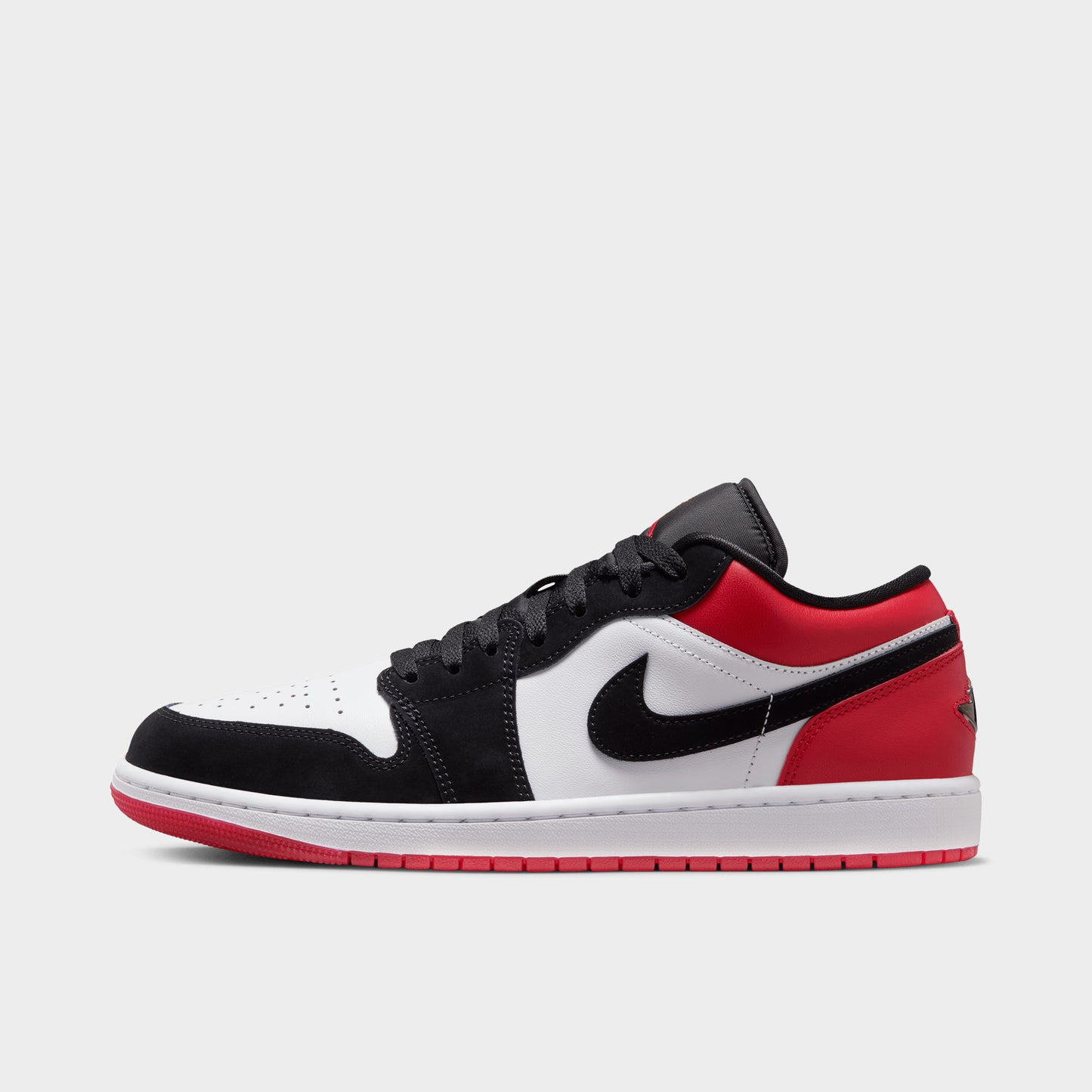 Jordan 1 Low Blanc / Noir - Rouge vif