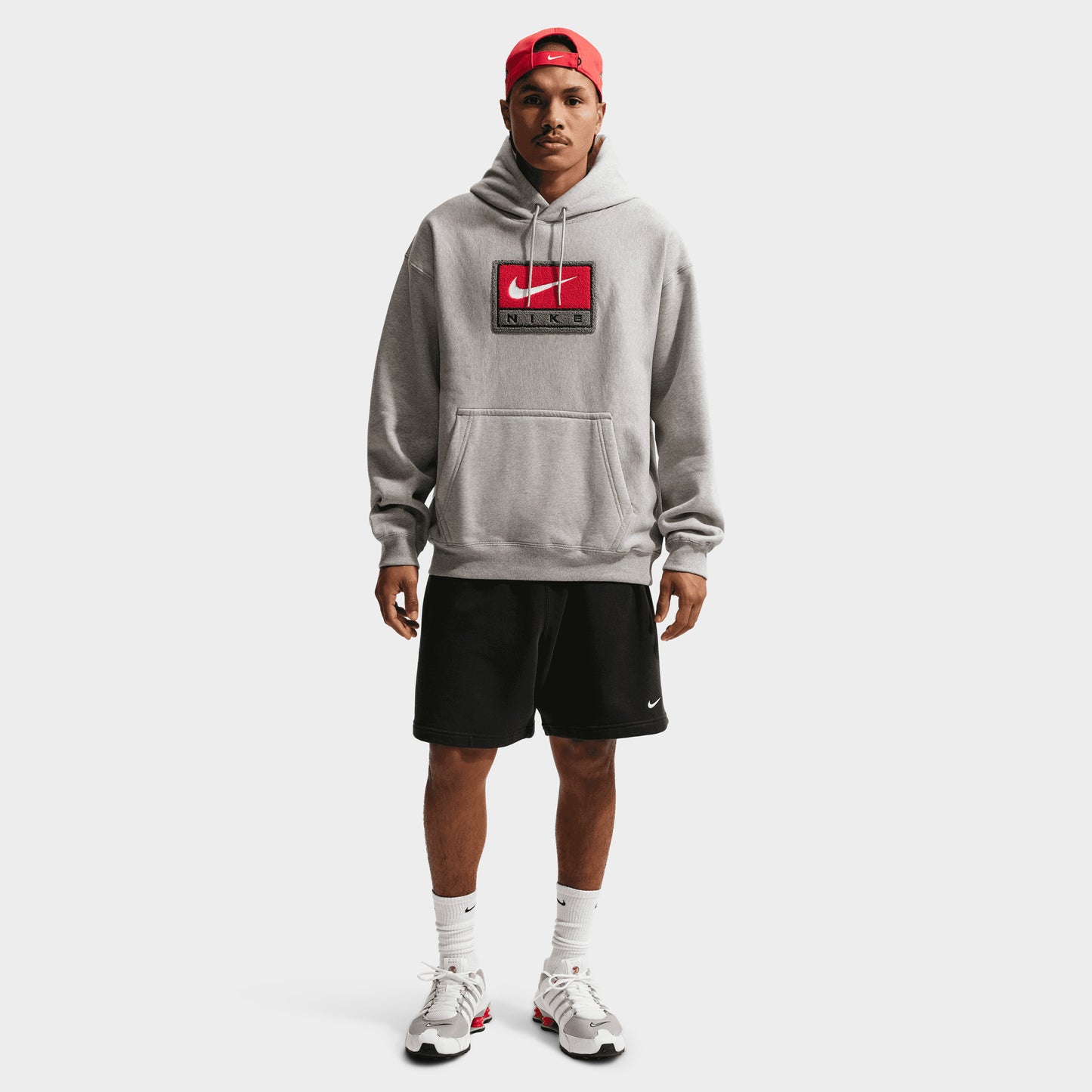 Nike Solo Swoosh Chandail à Capuchon Polaire / Gris Chiné