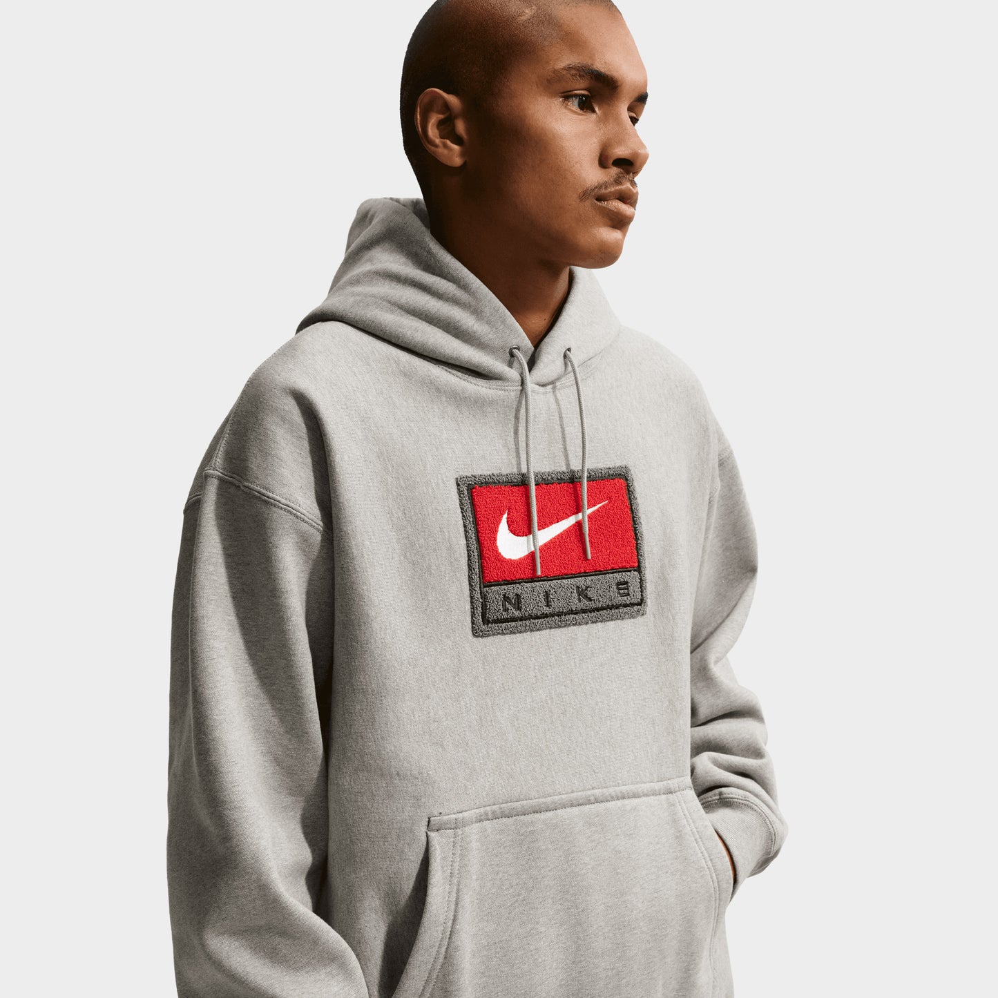 Nike Solo Swoosh Chandail à Capuchon Polaire / Gris Chiné