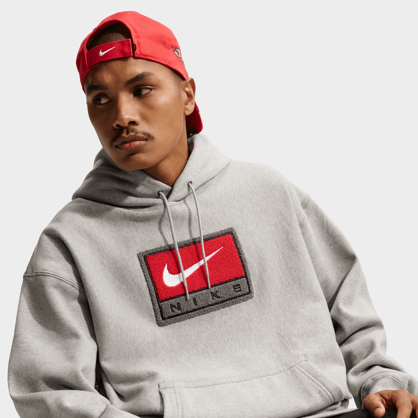 Nike Solo Swoosh Chandail à Capuchon Polaire / Gris Chiné