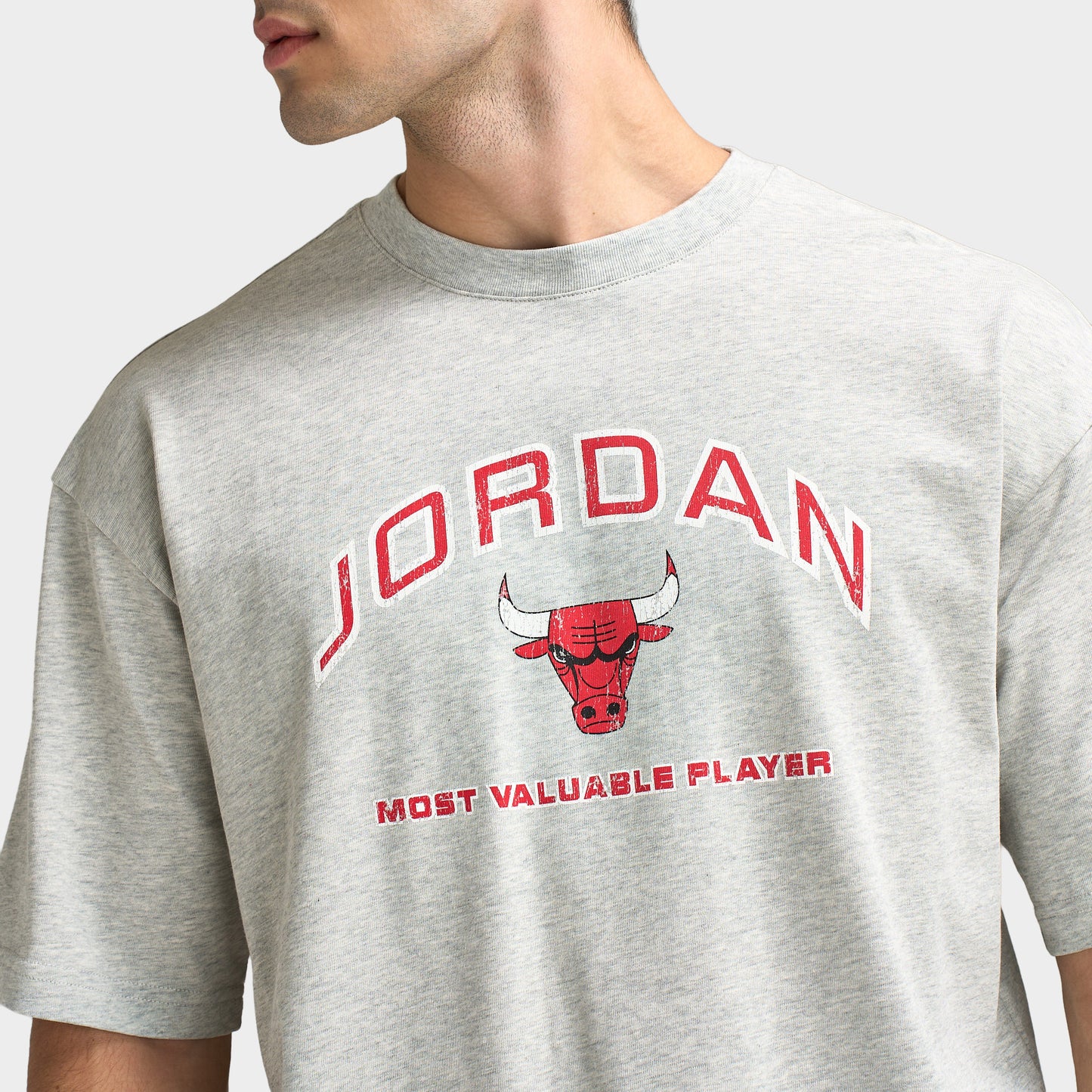 Jordan Flight Essentials Men's Boxy Graphic T-Shirt Grey Heather / University red