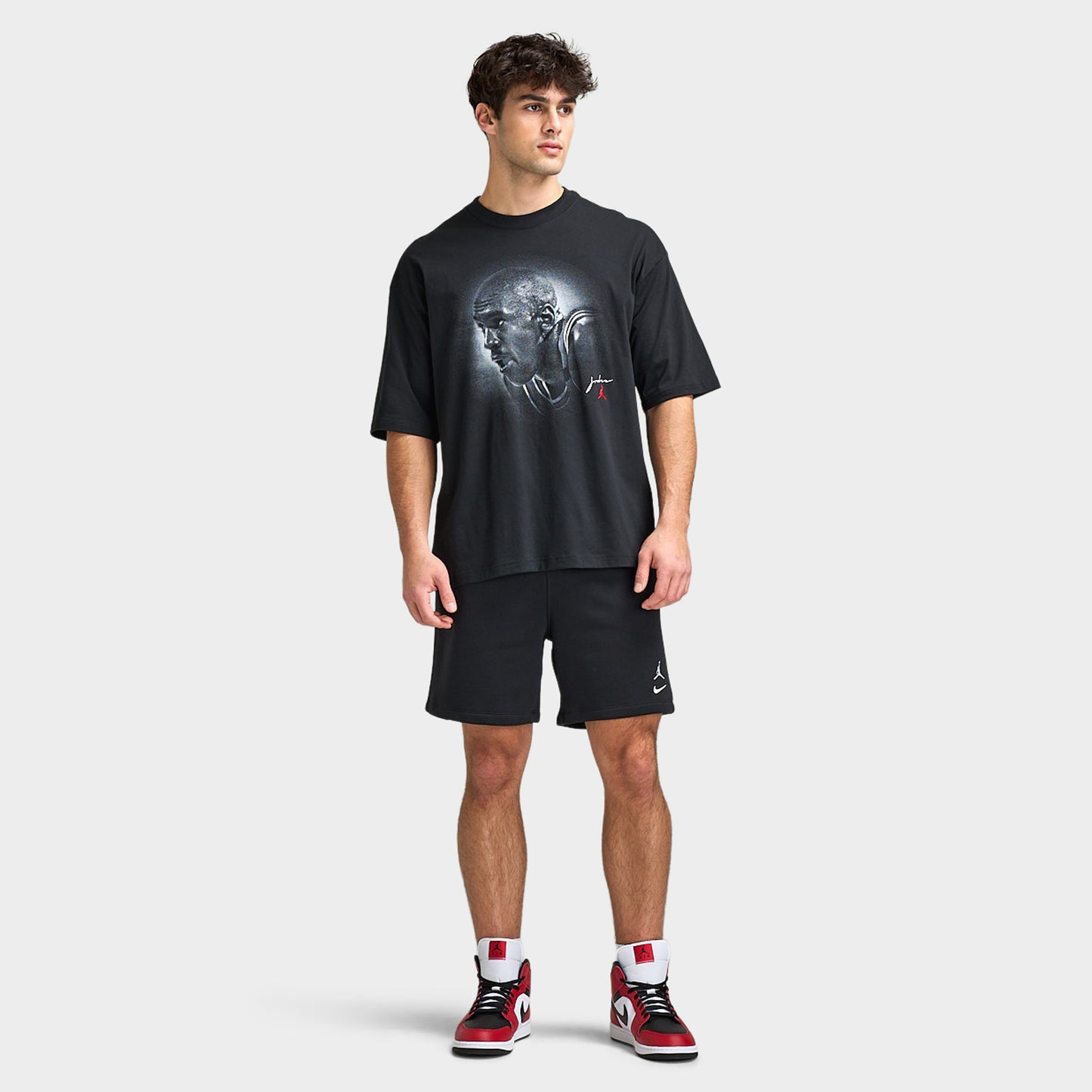 Jordan Graphic Flight Essentials Oversized Crew T-Shirt / Black
