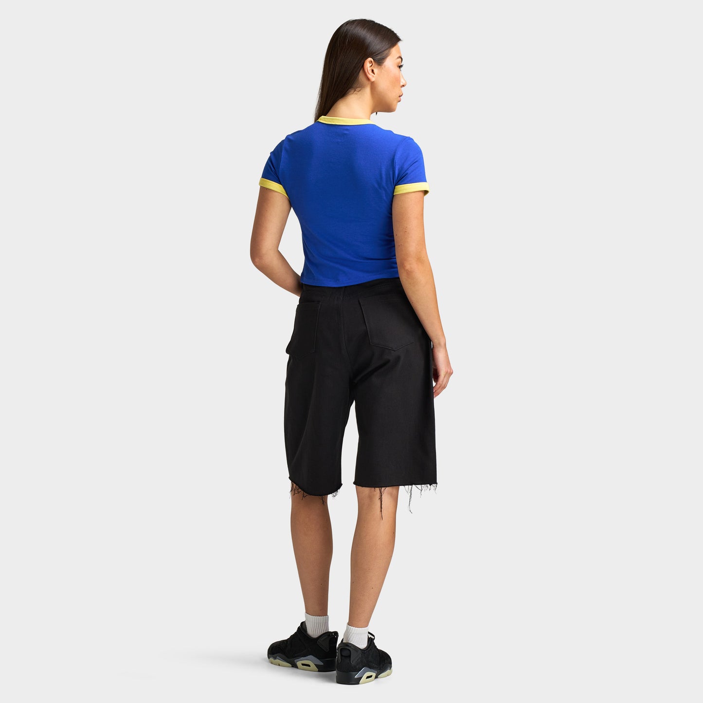 Jordan Femmes Retro Girlfriend Crew P6 Vieux Royal / Pouls Jaune