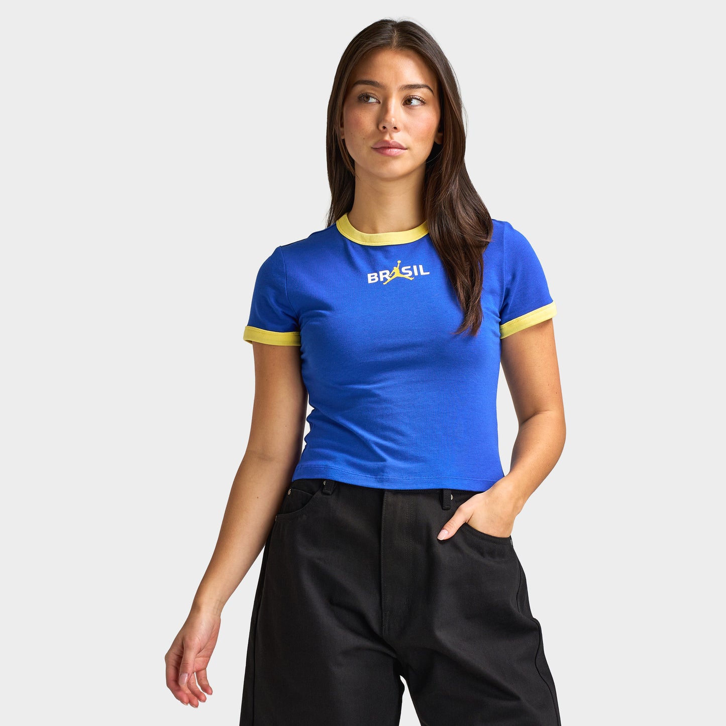 Jordan Femmes Retro Girlfriend Crew P6 Vieux Royal / Pouls Jaune