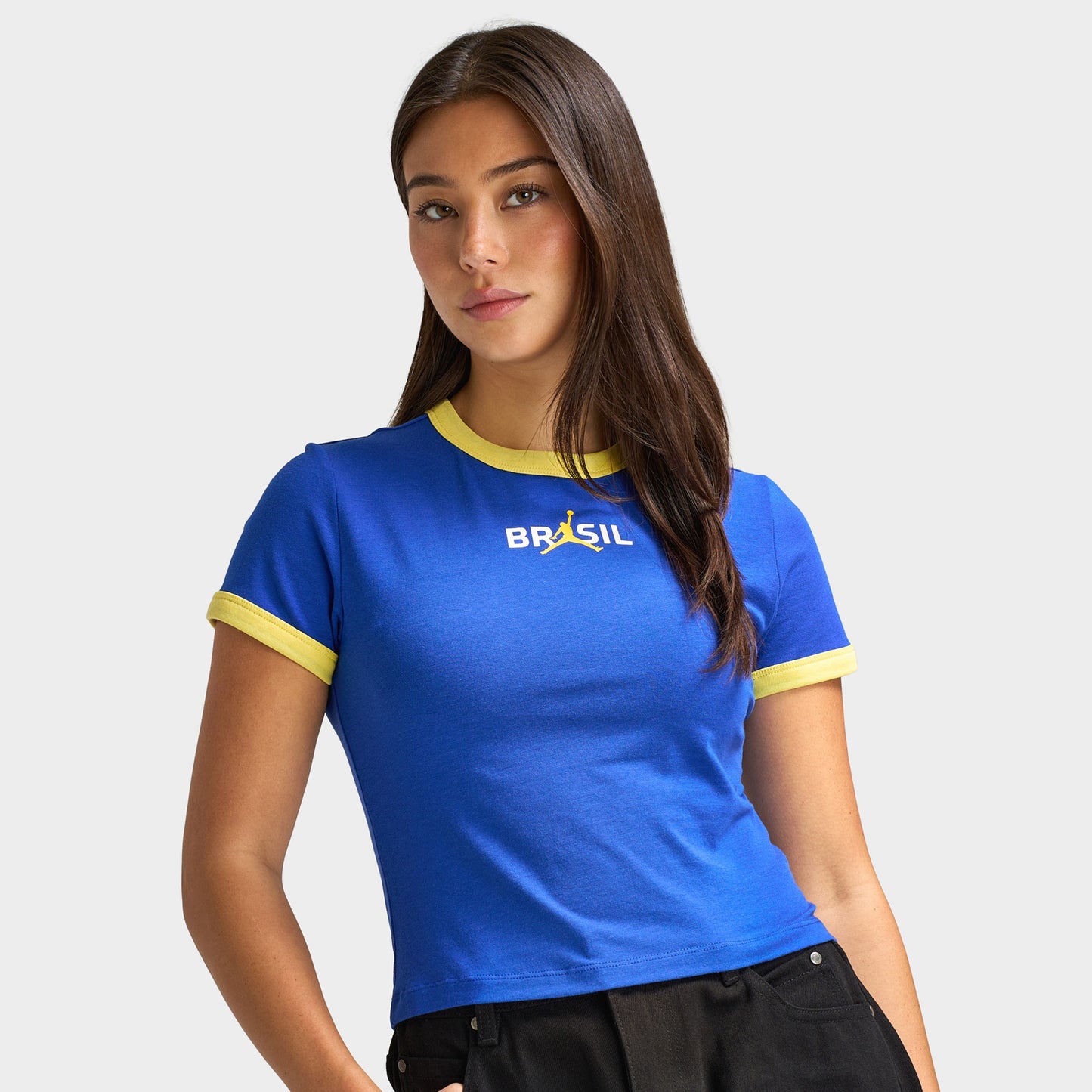 Jordan Femmes Retro Girlfriend Crew P6 Vieux Royal / Pouls Jaune