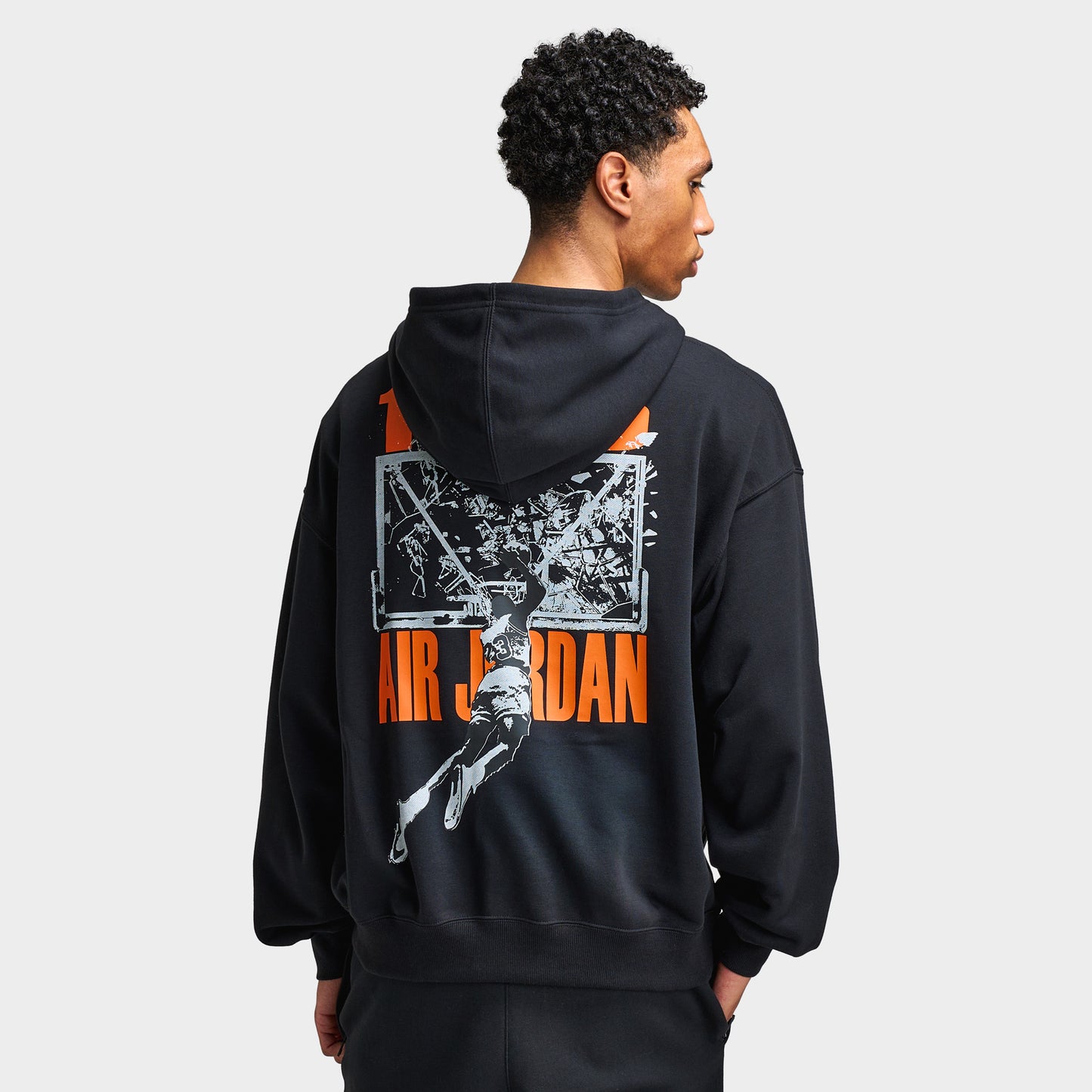 Jordan Brooklyn Chandail à capuchon surdimensionné pour hommes Noir / Étoile de mer
