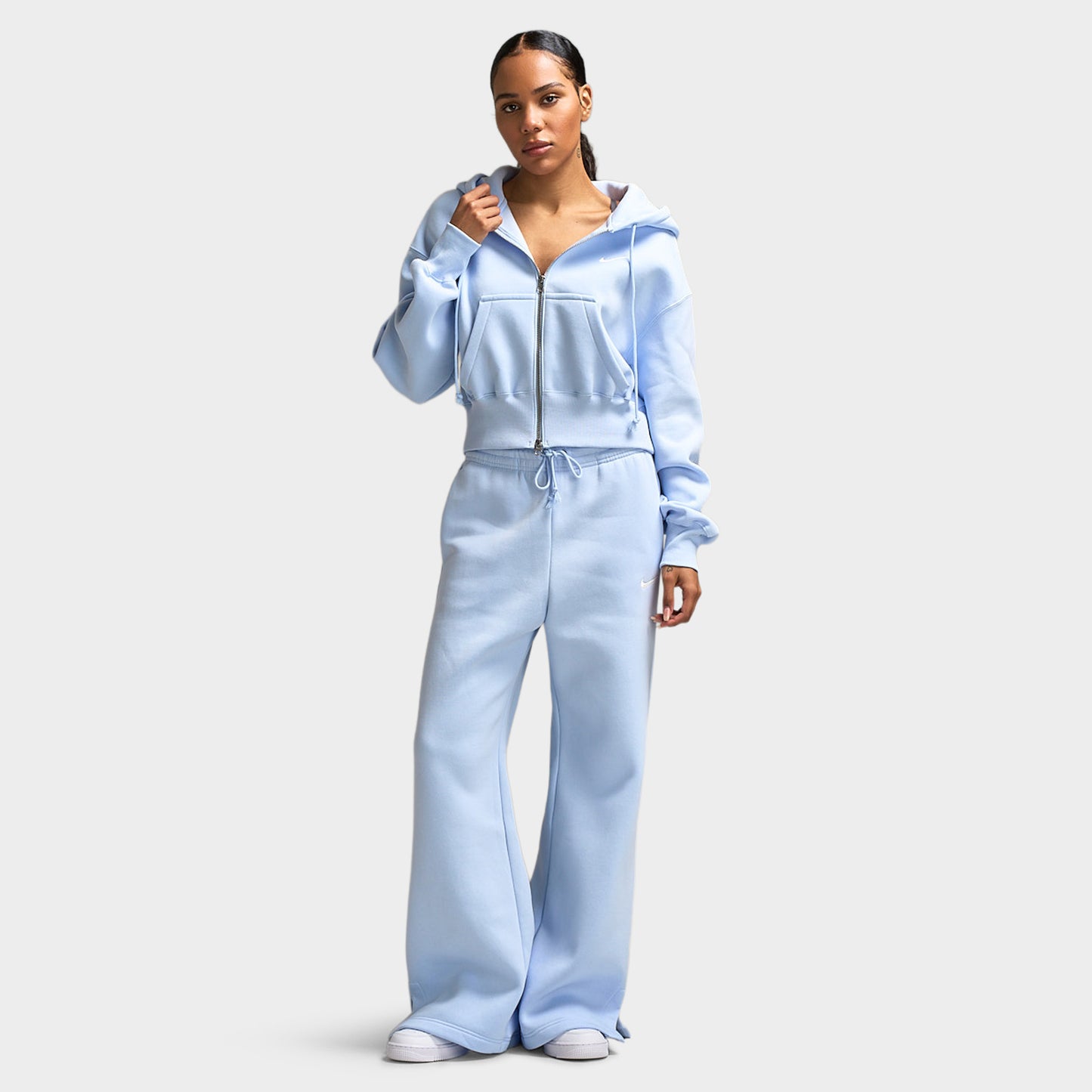 Nike Sportswear Women's Phoenix Fleece High Rise Wide Leg Pants Hydrogen Blue / Sail