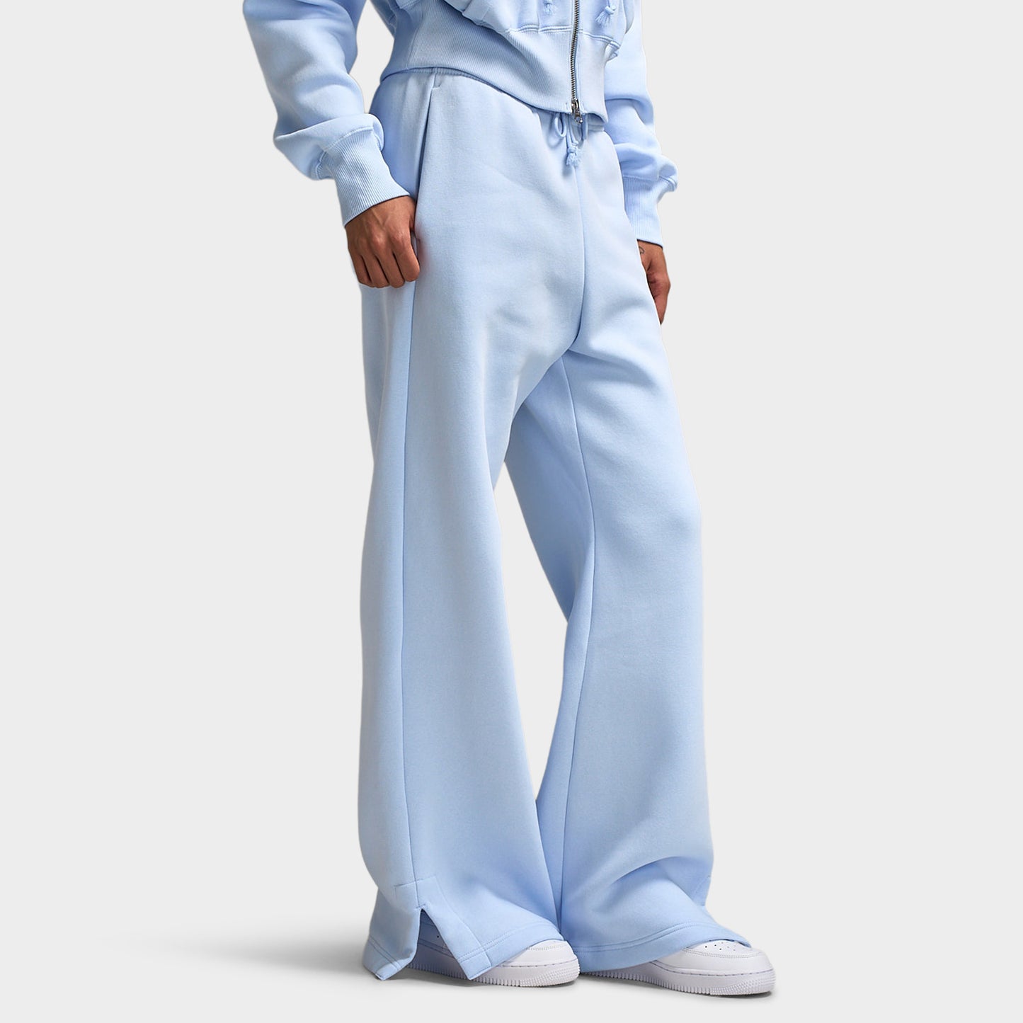 Nike Sportswear Women's Phoenix Fleece High Rise Wide Leg Pants Hydrogen Blue / Sail