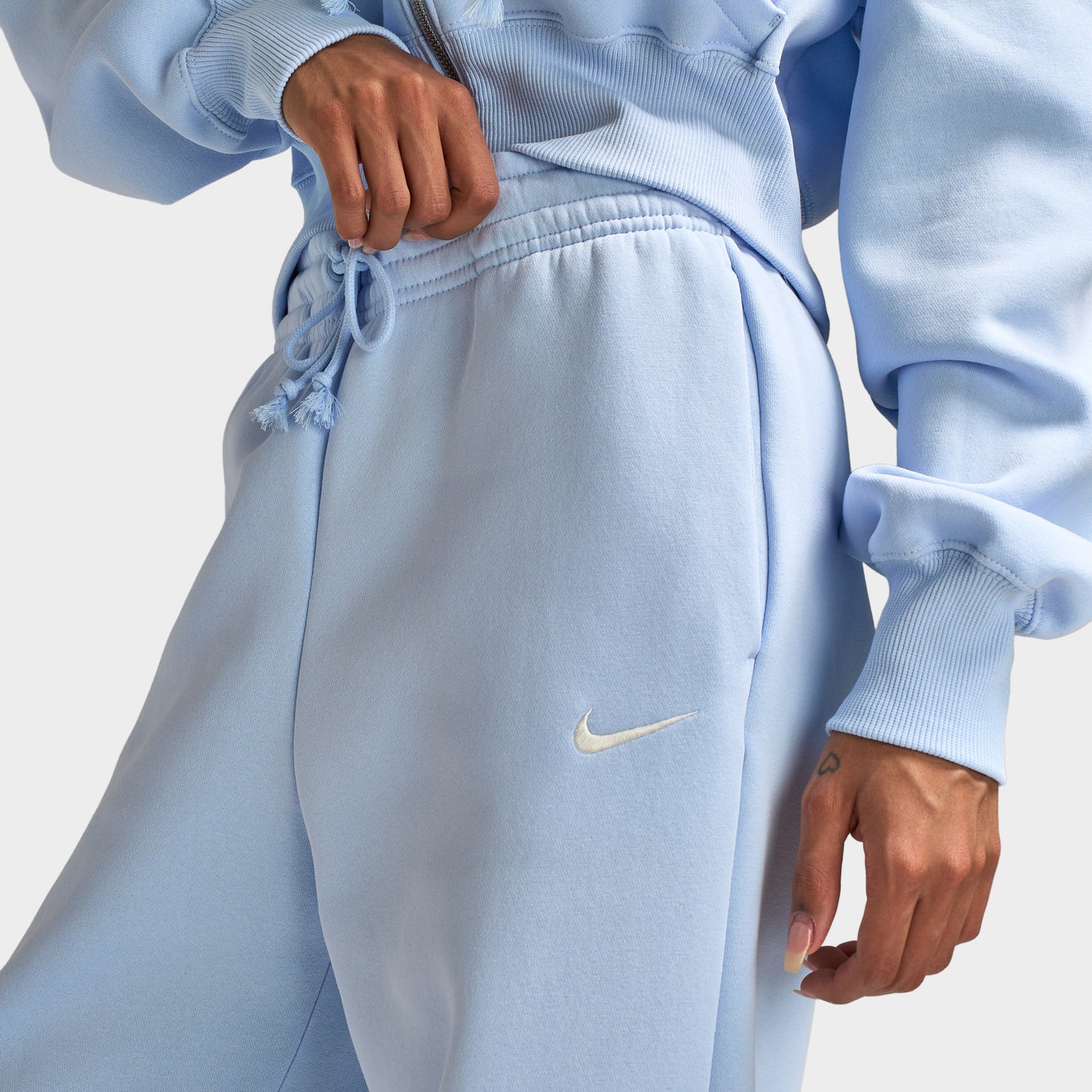Nike Sportswear Women's Phoenix Fleece High Rise Wide Leg Pants Hydrogen Blue / Sail
