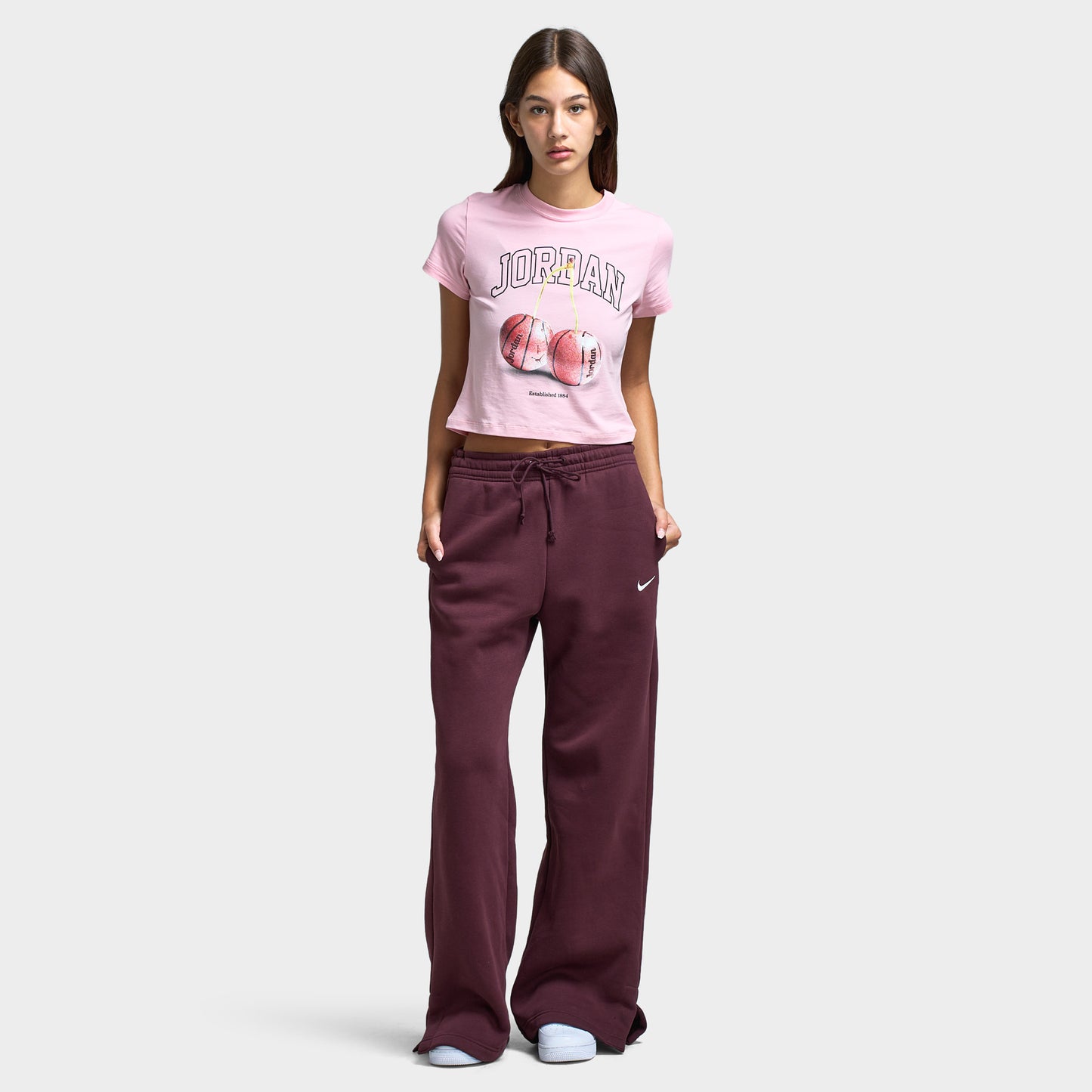 Jordan Women's Brooklyn Tmid Girlfriend Tee BB Pink Glaze / Black