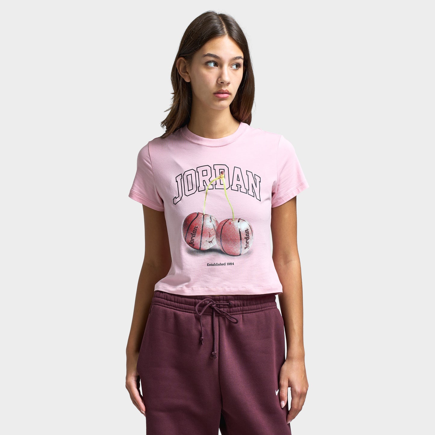 Jordan Women's Brooklyn Tmid Girlfriend Tee BB Pink Glaze / Black