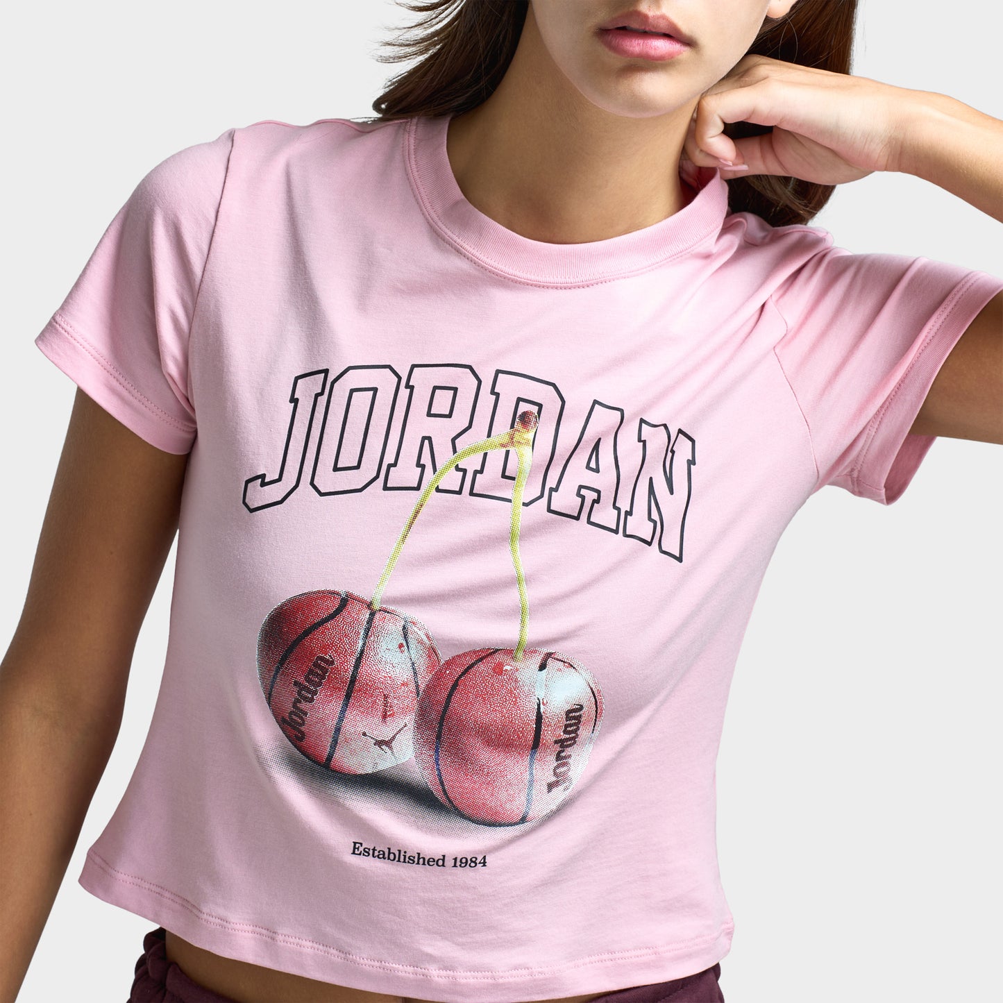 Jordan Women's Brooklyn Tmid Girlfriend Tee BB Pink Glaze / Black
