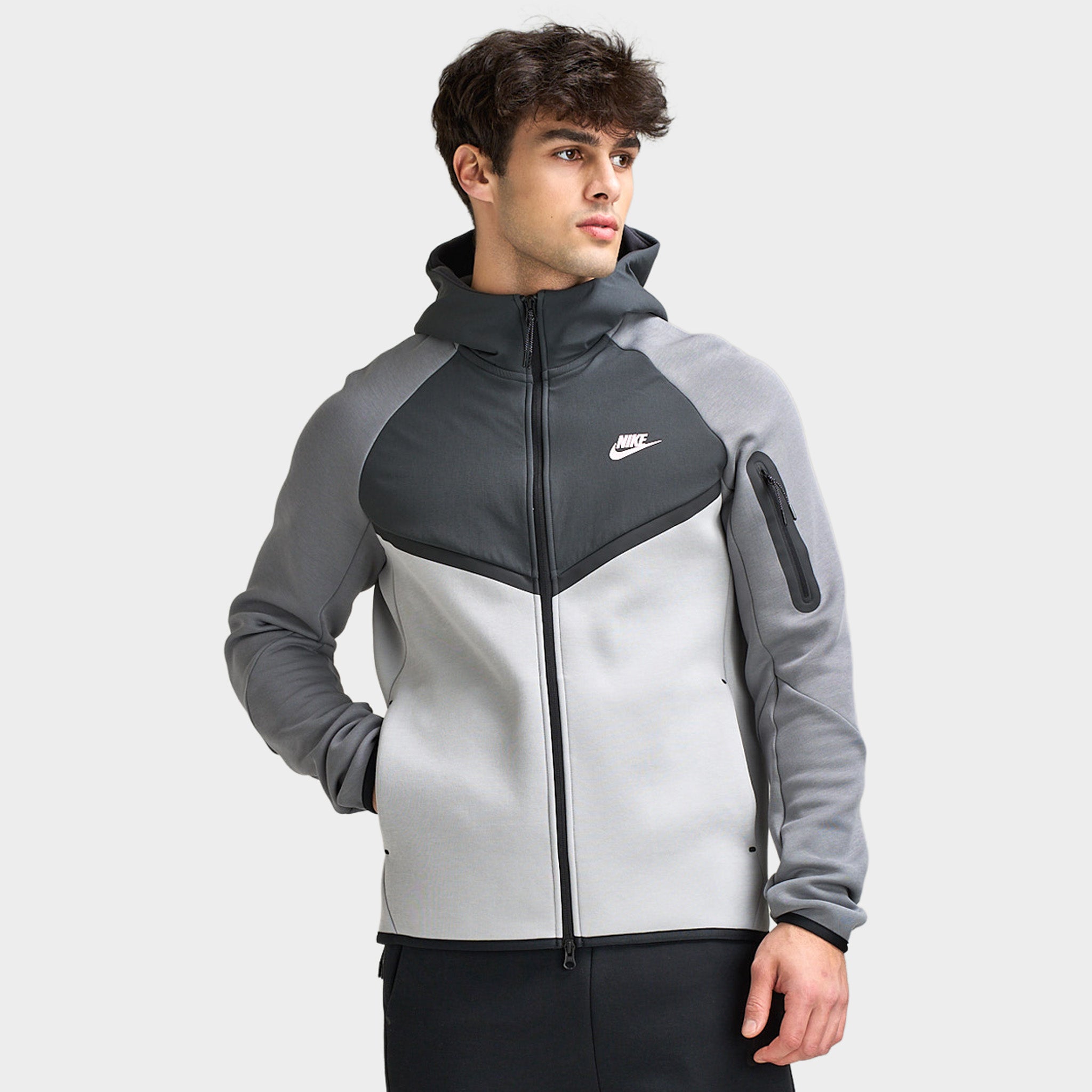 Nike Mix Tech Fleece Hoodie Smoke Grey/ Anthracite/ Pink – JD Sports