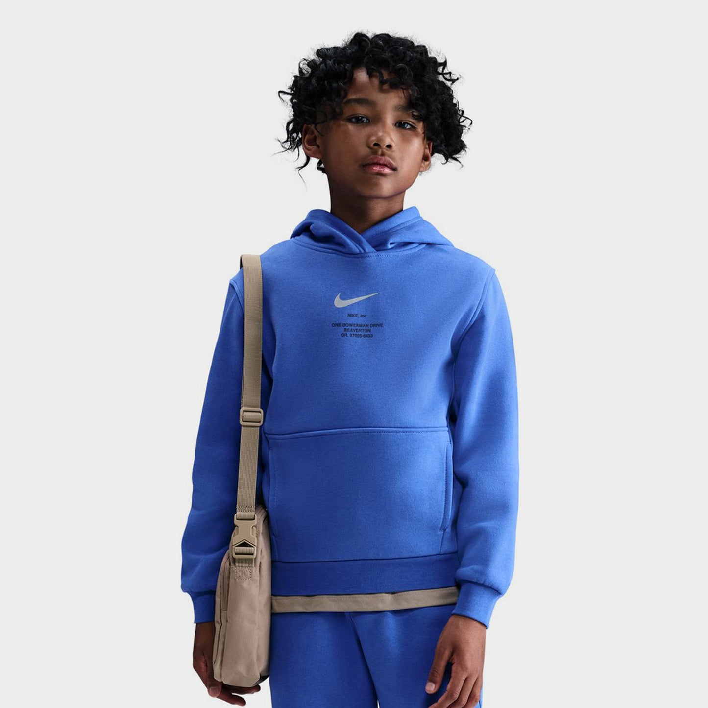 Nike Sportswear Juniors' Athletic Pullover Hoodie Comet Blue / Smoke Grey