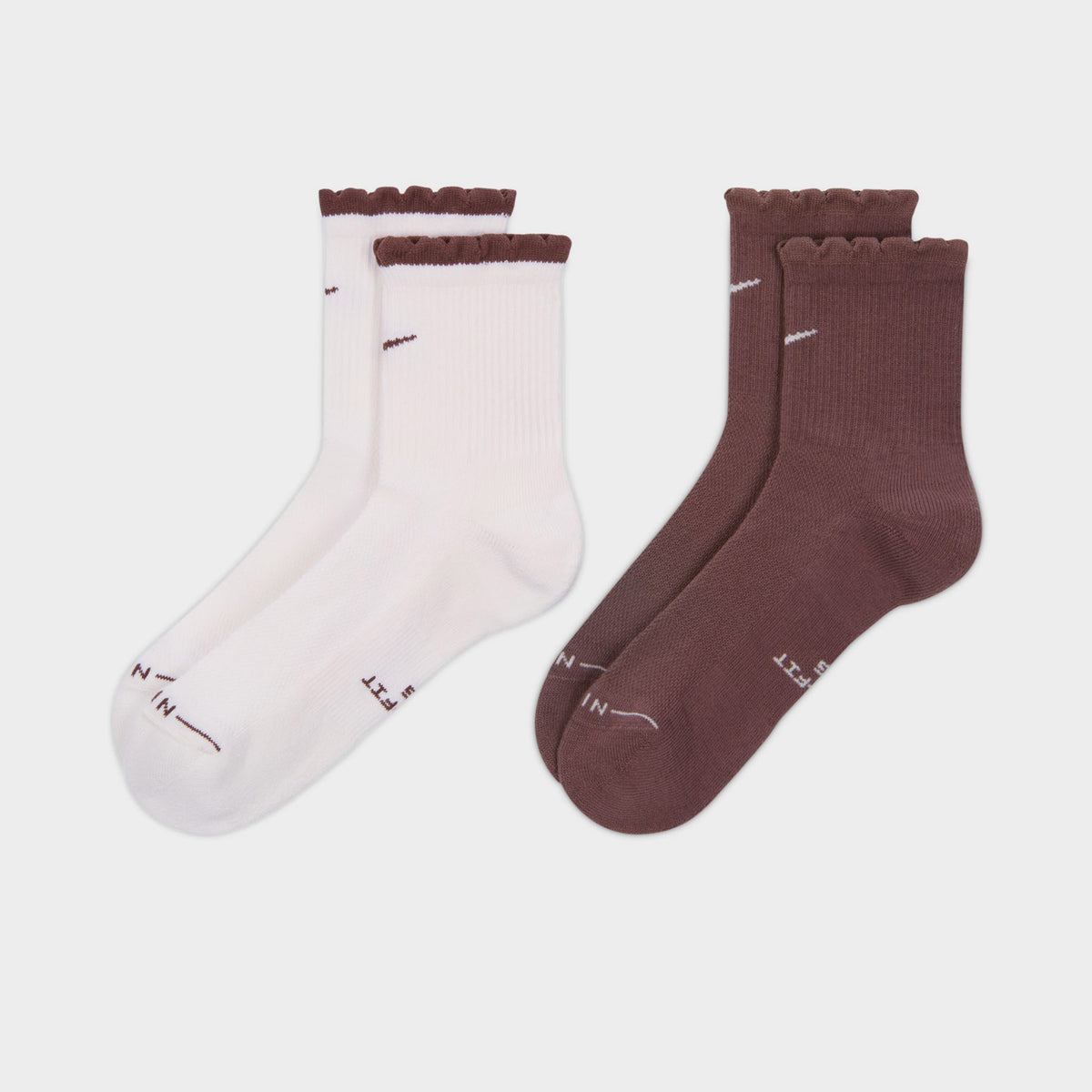 Nike Chaussettes Elevated à la cheville festonné (lot de 2) Blanc/Gris foudre