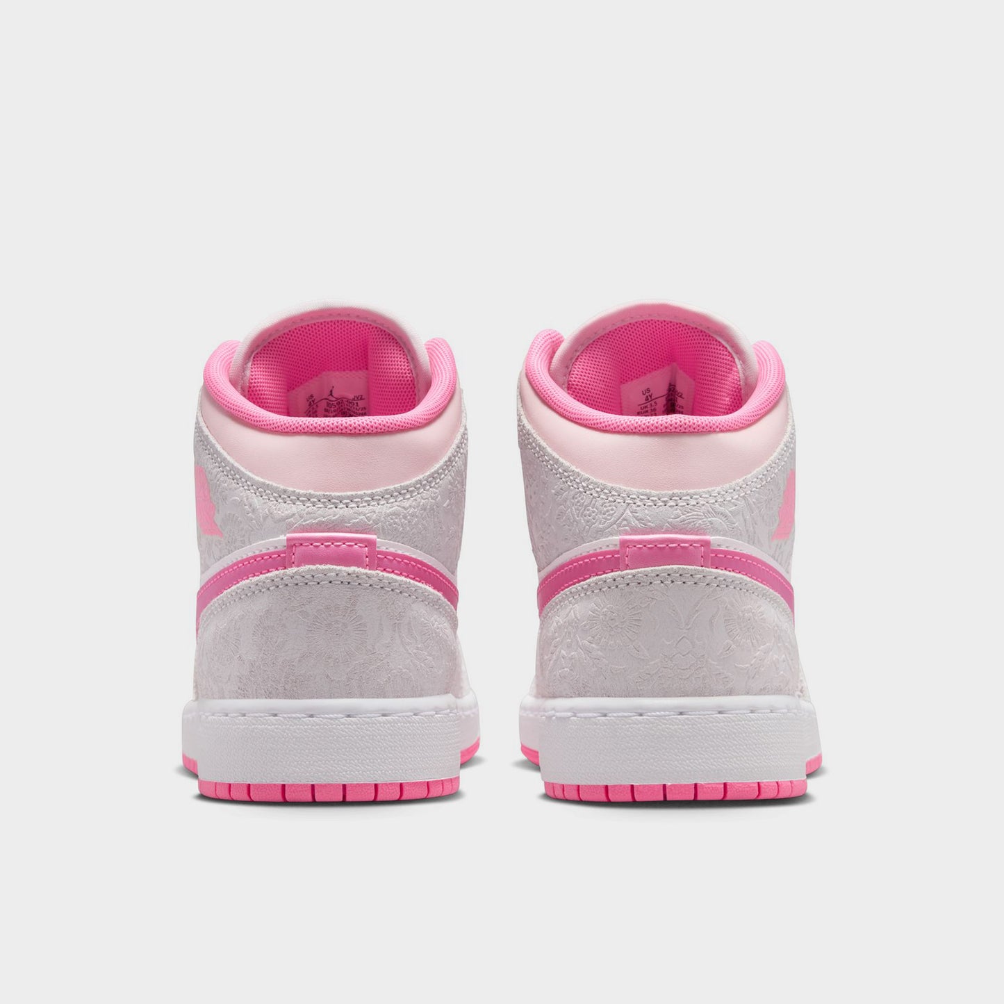 Jordan 1 Mid SE GS Gris clair / Rose Fluo - Voile