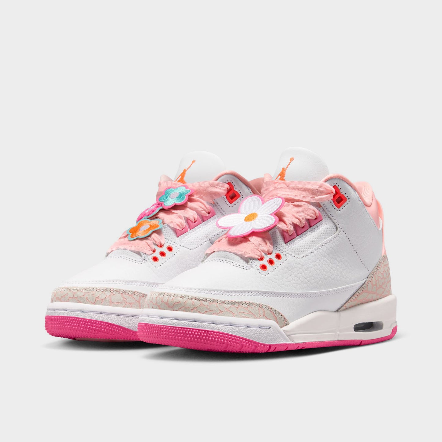 Jordan 3 KSA Retro GS Rose Perle / Orange Vif - Rose Fleuri