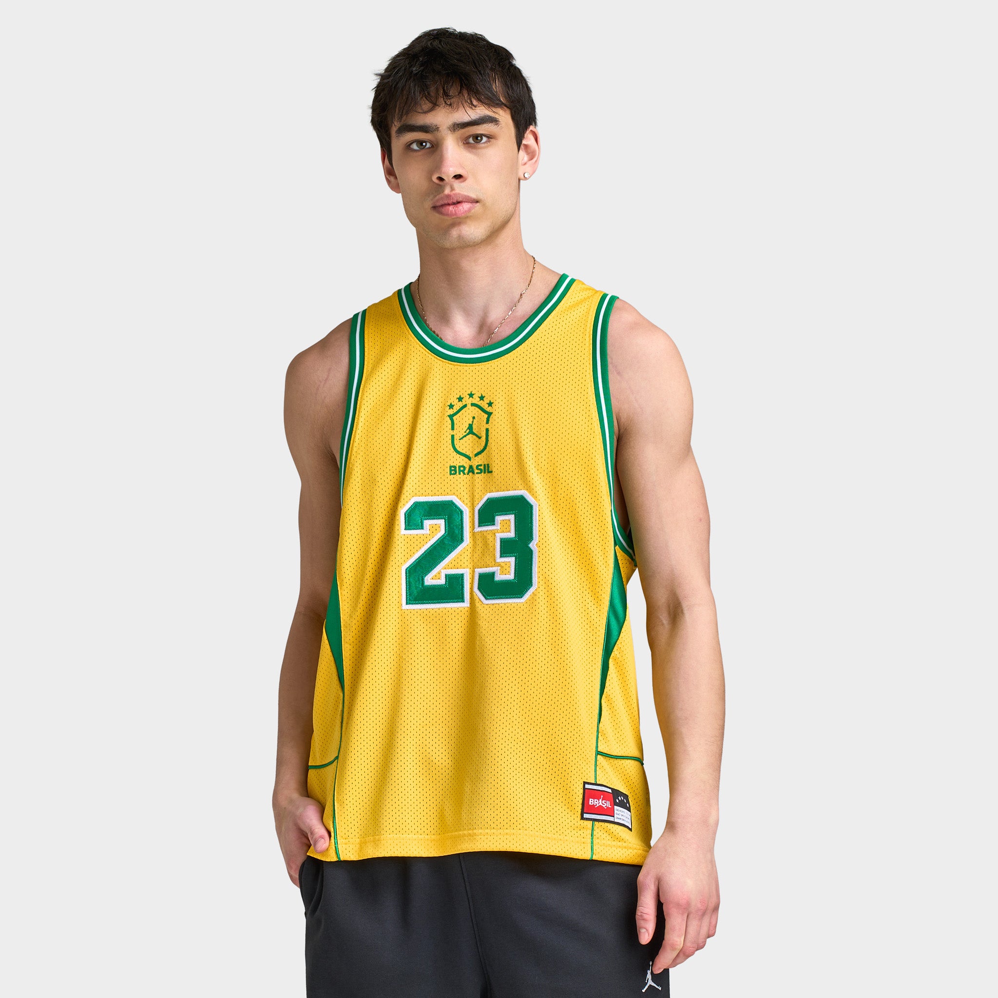Jordan Brazil MJ ESS Mesh Jersey P6 Varsity Maize / Lucky Green