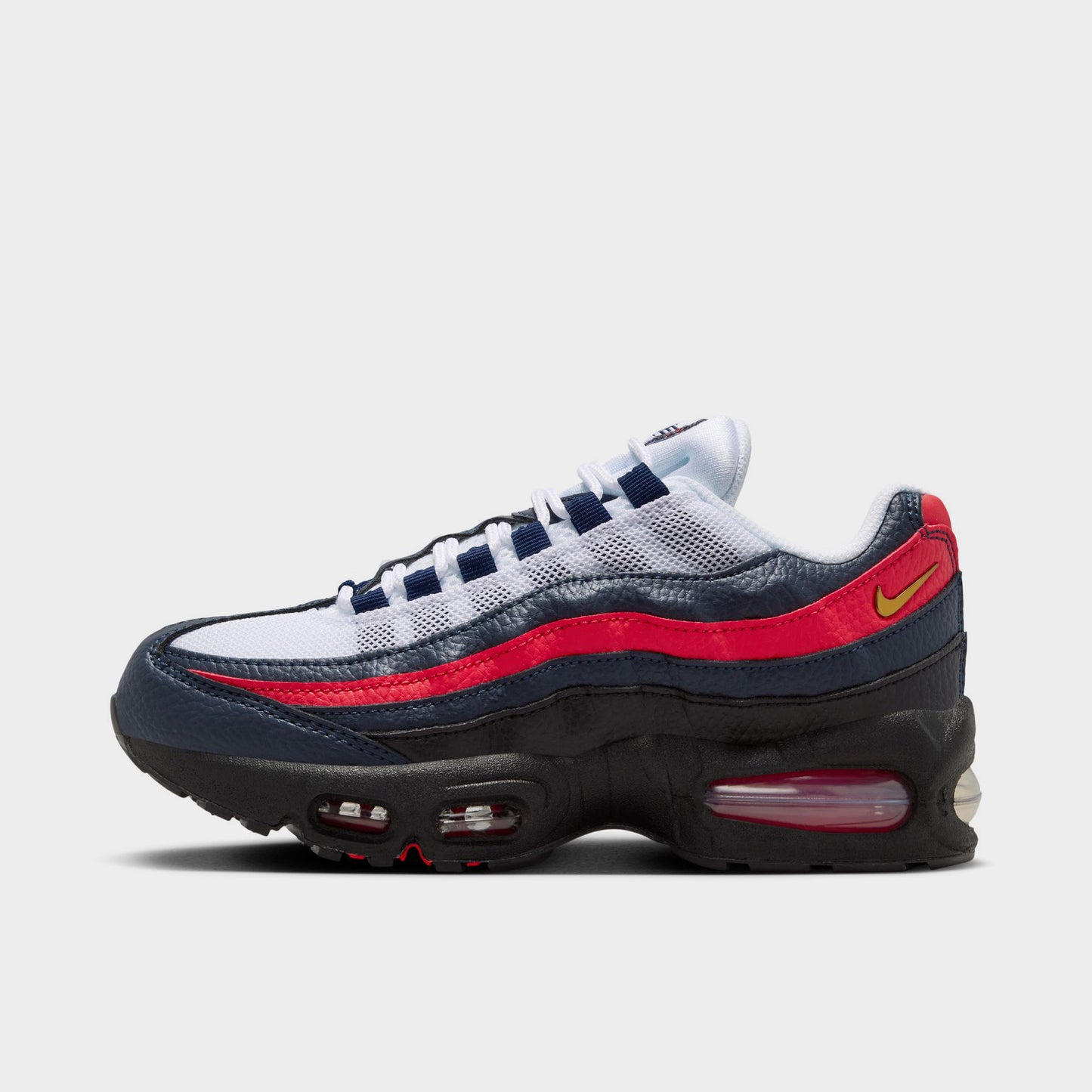 Nike Air Max 95 GS Coupe du Monde Obsidien / Or Métallisé - Rouge Défi