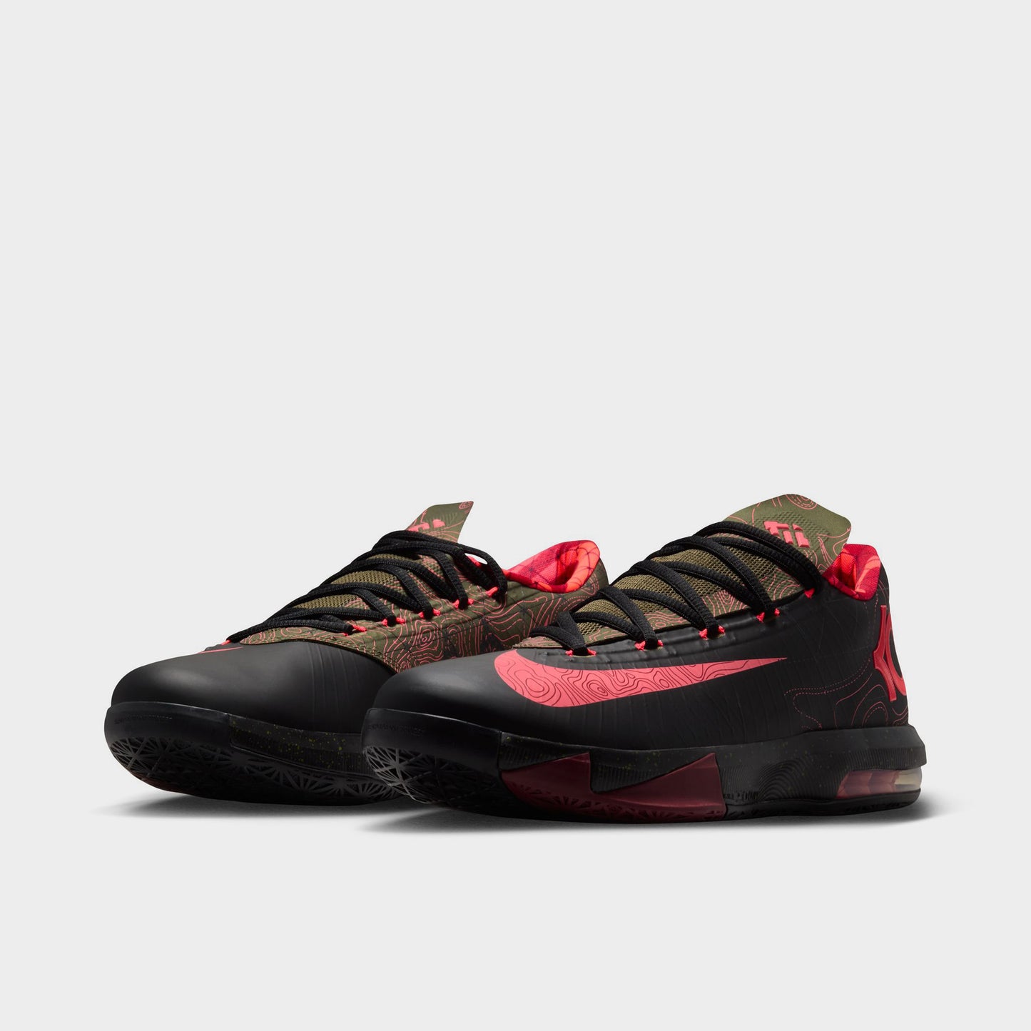Nike KD VI Black / Atomic Red - Medium Olive