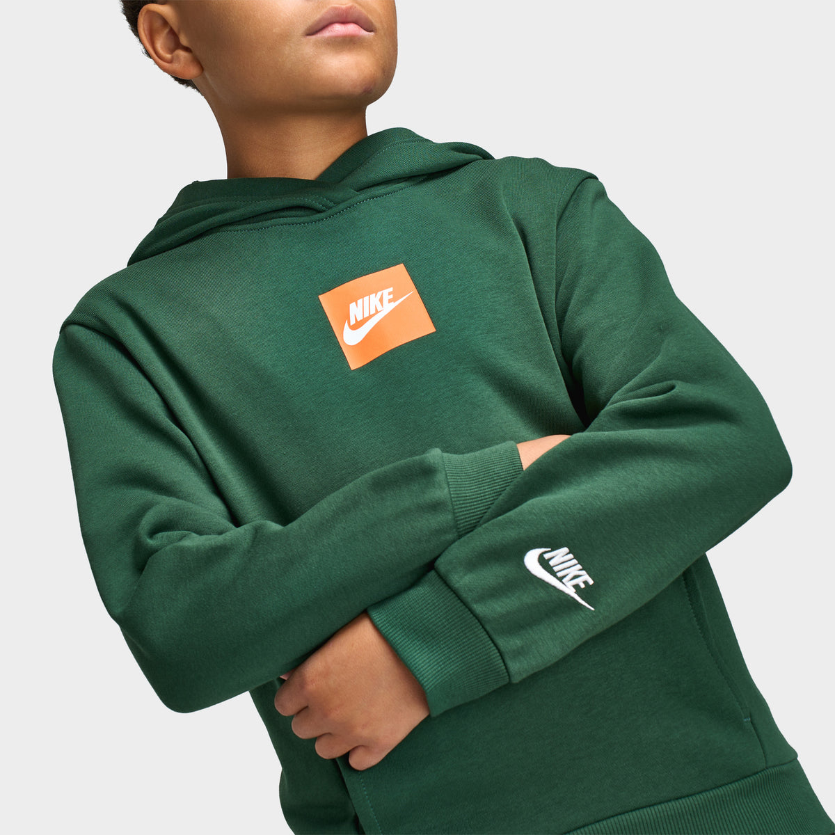 Nike Junior Garçon Chandail à Capuchon en Molleton / Vert Foncé