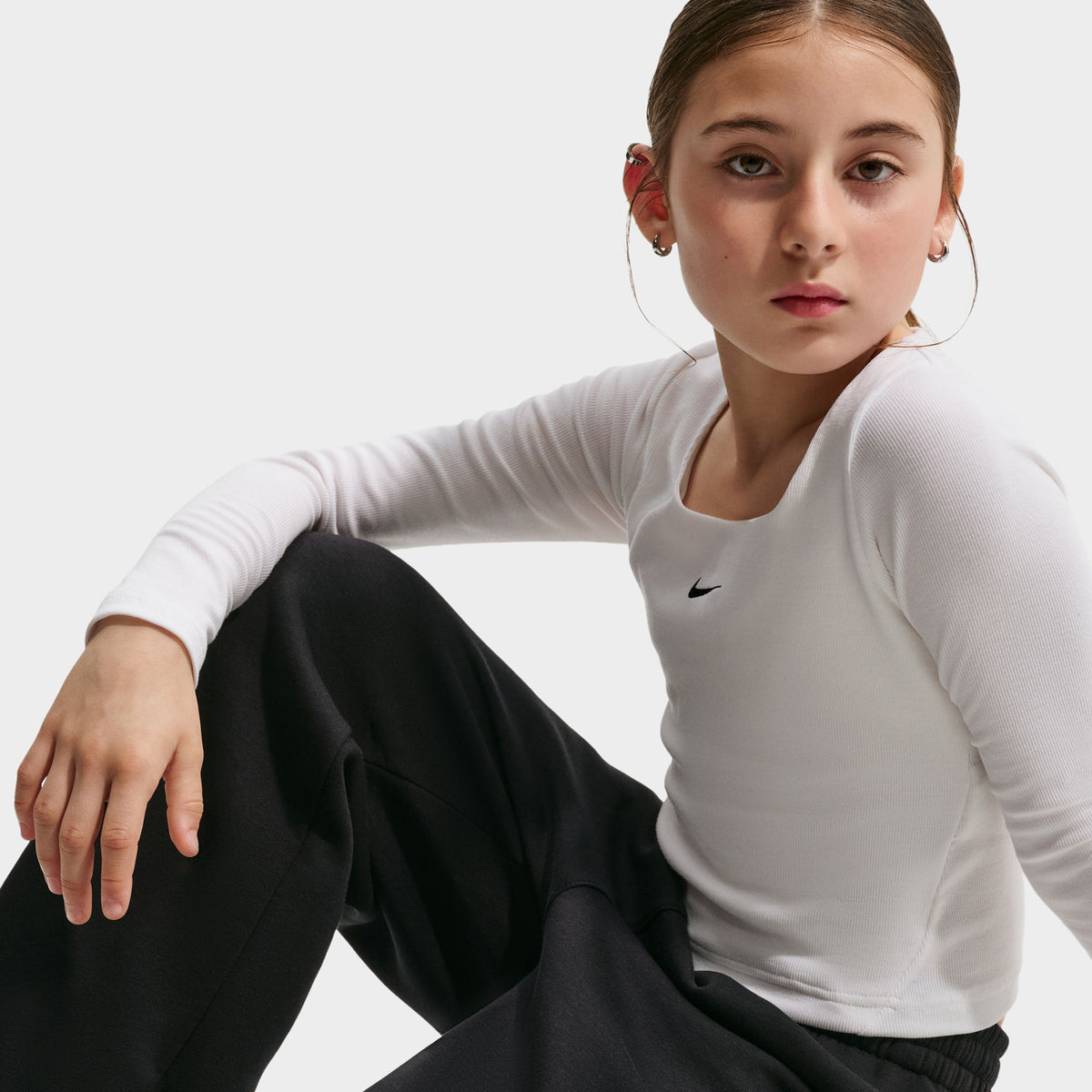 Nike Juniors' Loose Open Hem Pants / Black